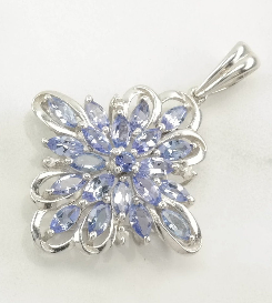 Vintage Topaz, Tanzanite Sterling Silver Pendant P2214