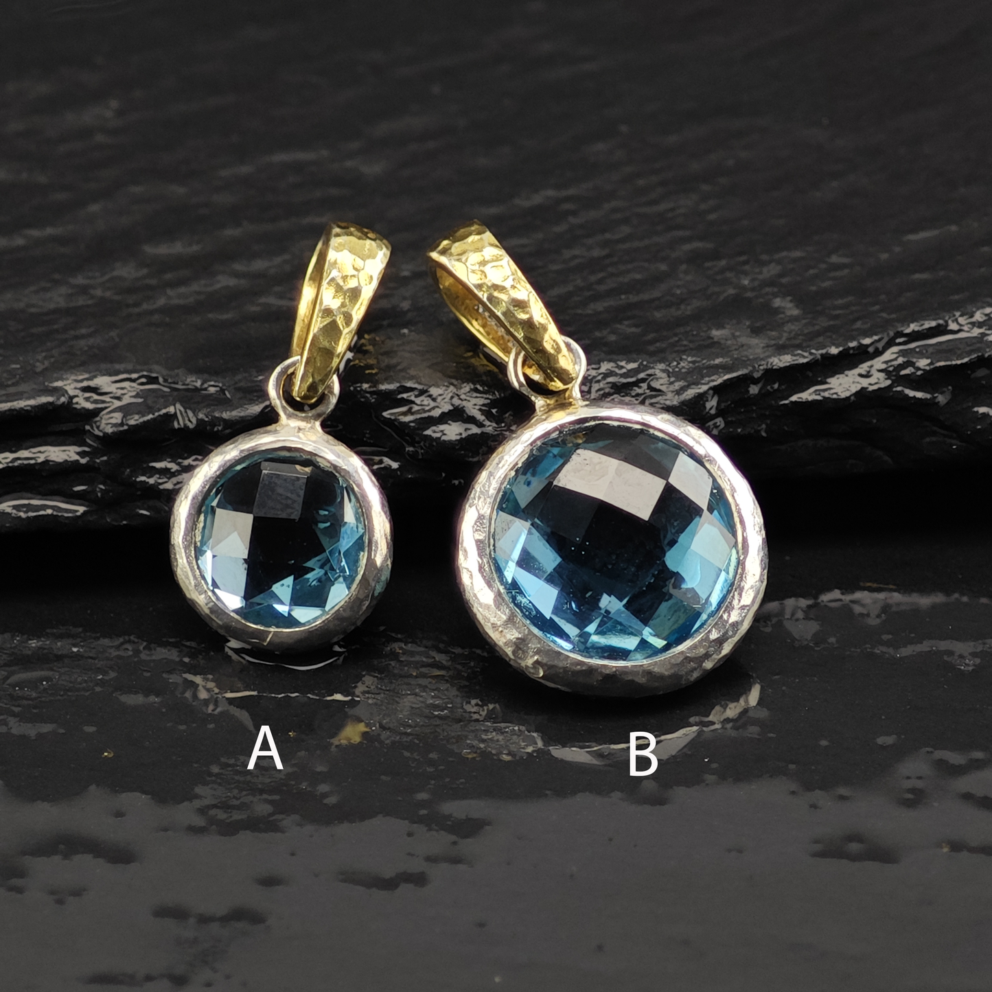 Choice of Topaz Pendant Gold Tone Accent Sterling Silver