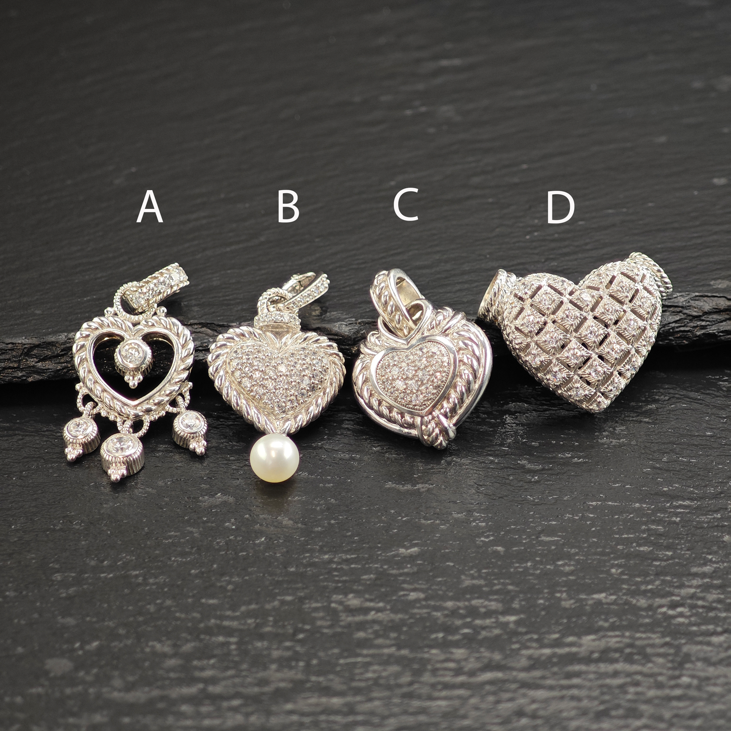 Choice of Judith Ripka Heart Pendants, Sterling Silver P3025