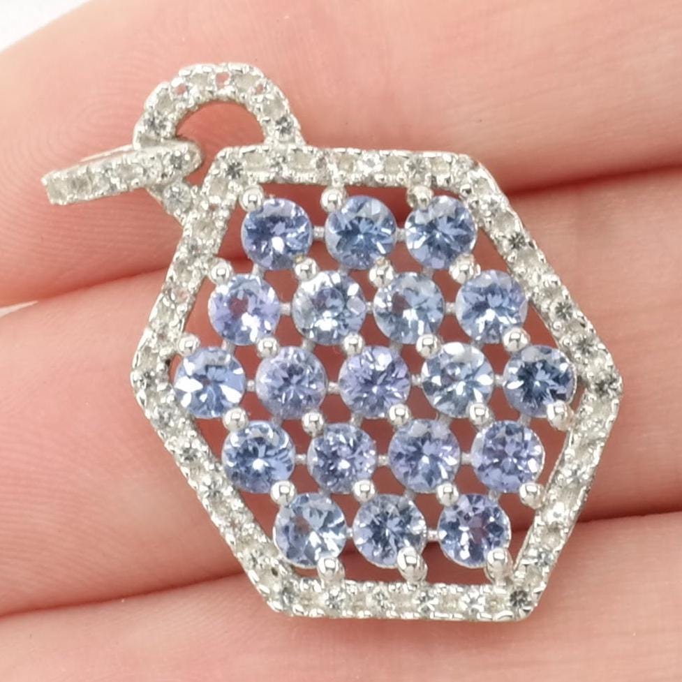 Vintage Tanzanite Spinel Sterling Silver Pendant