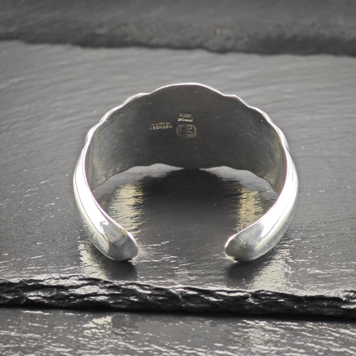 Taxco Ballesteros Modernist Abstract Sterling Silver Cuff Bracelet Sz 6 1/4" BR3193