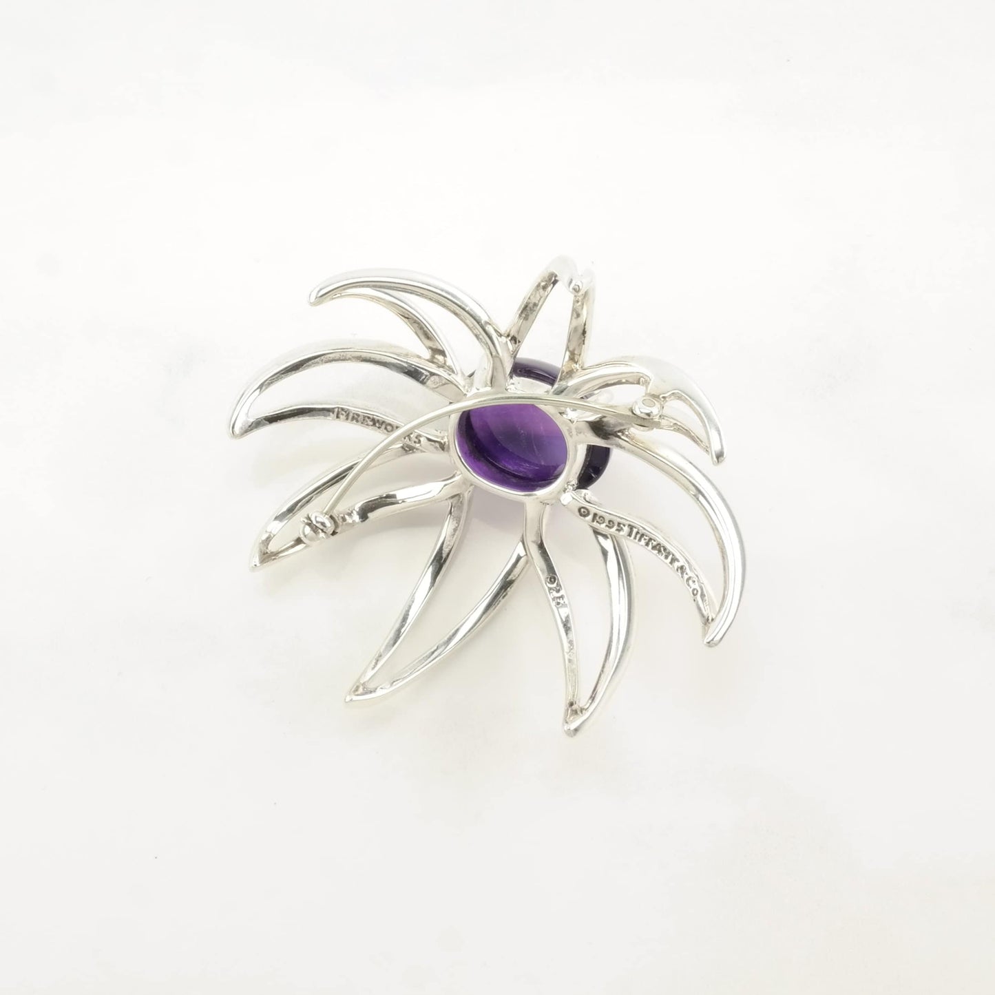 Tiffany & Co. Sterling Silver Brooch Fireworks Purple Amethyst