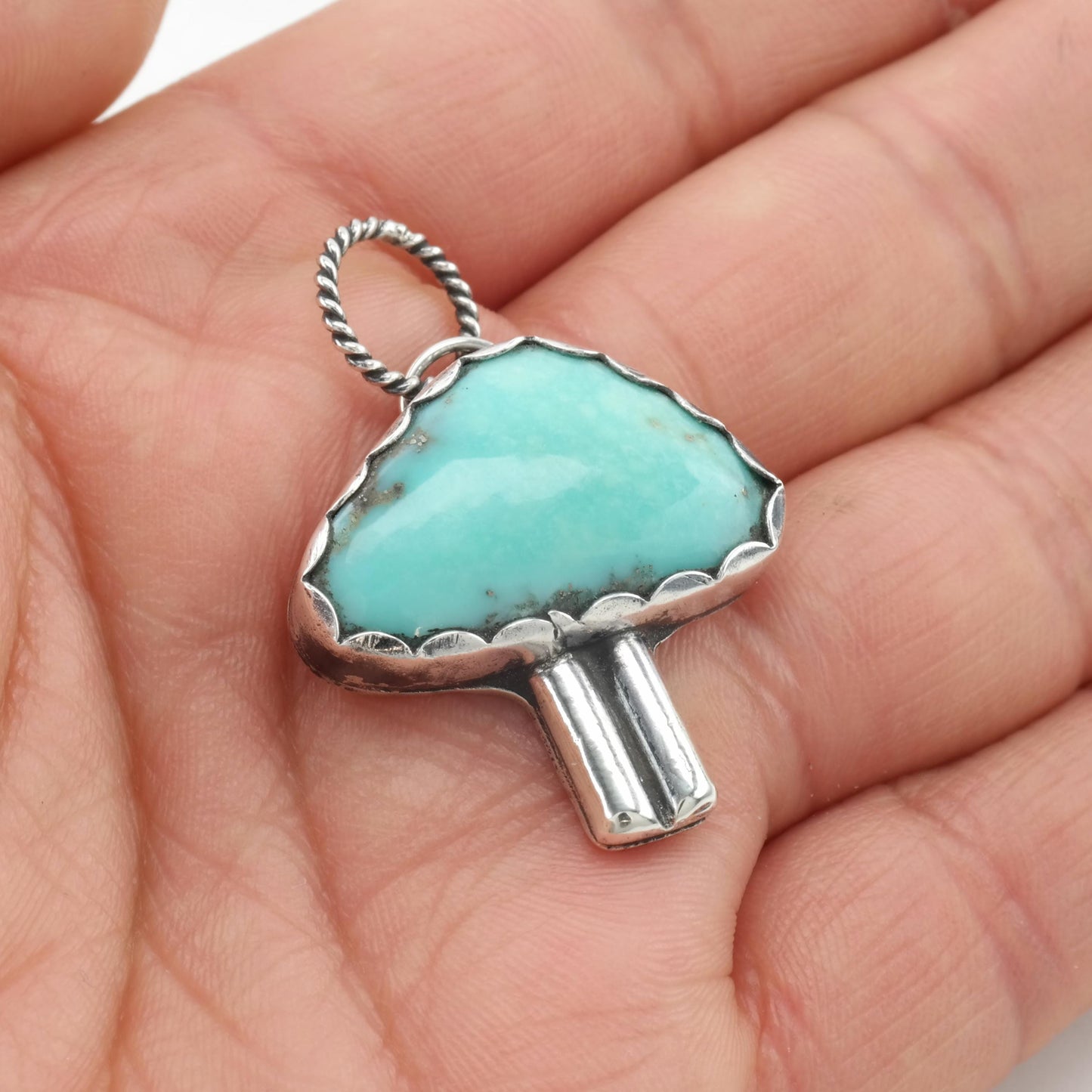 Vintage Southwest Turquoise Sterling Silver Pendant