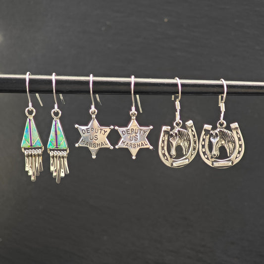 Choice of Vintage Fish Hook Earrings Sterling Silver