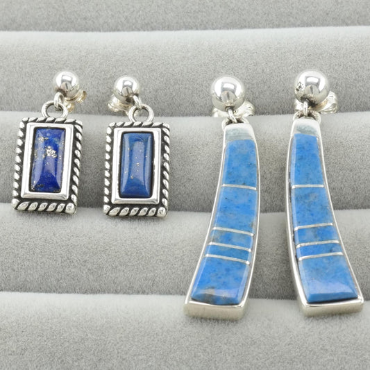 Choice Relios & TSF Dangle Earrings Sterling Silver Lapis Sodalite Inlay