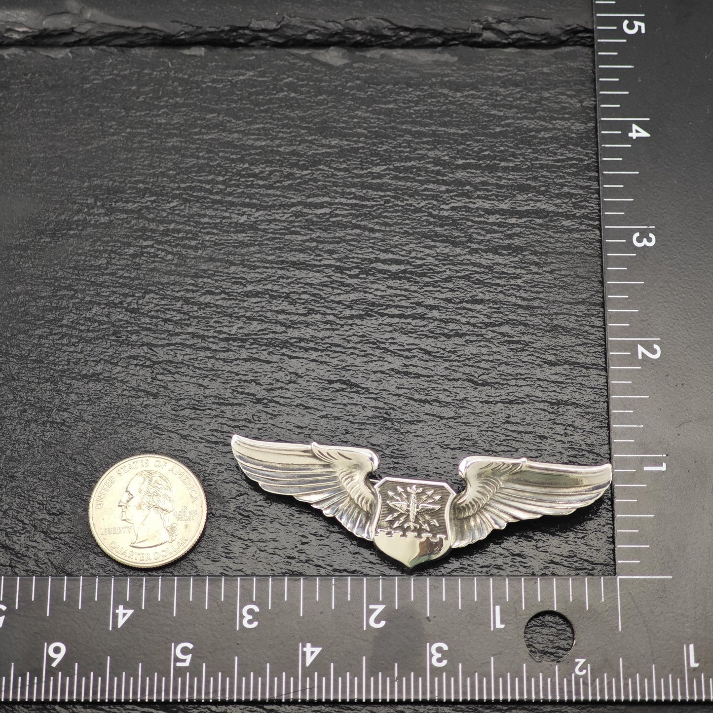 WW2 Sterling Silver Brooch, USAF Navigator Observer Wings