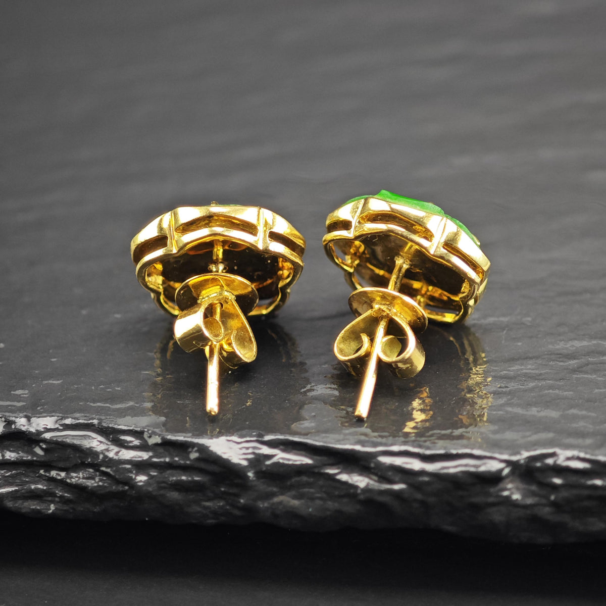 Jadeite 18K Gold Stud Earrings ER3221