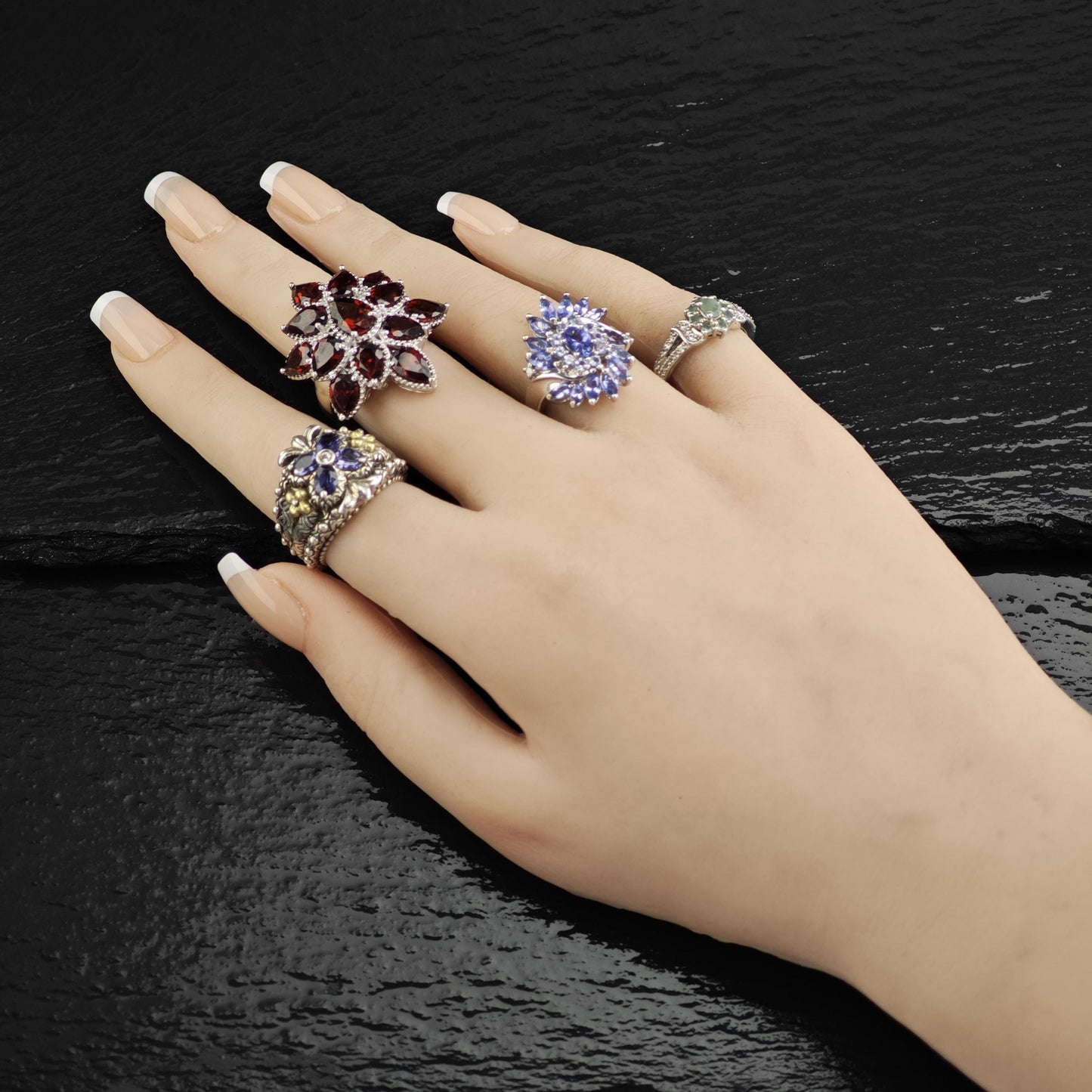 Bixby Tanzanite 18K Gold Accent Sterling Silver Ring Sz 6 R6548