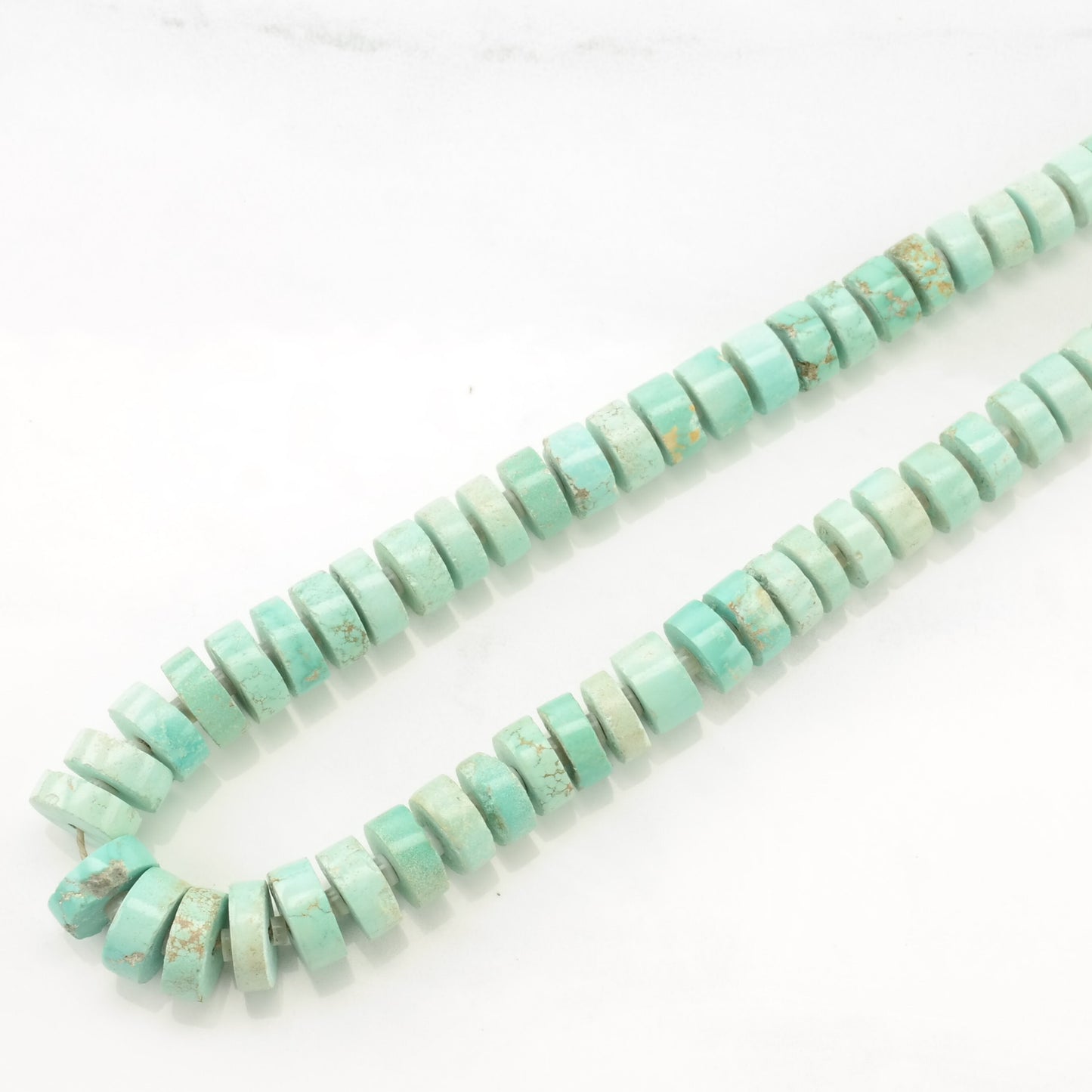 Native American Sterling Silver Blue Dry Creek, Turquoise Graduated Beads Necklace