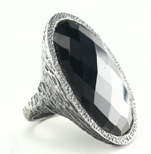 Vintage By Sevan Onyx Sterling Silver Ring Size 6 1/4