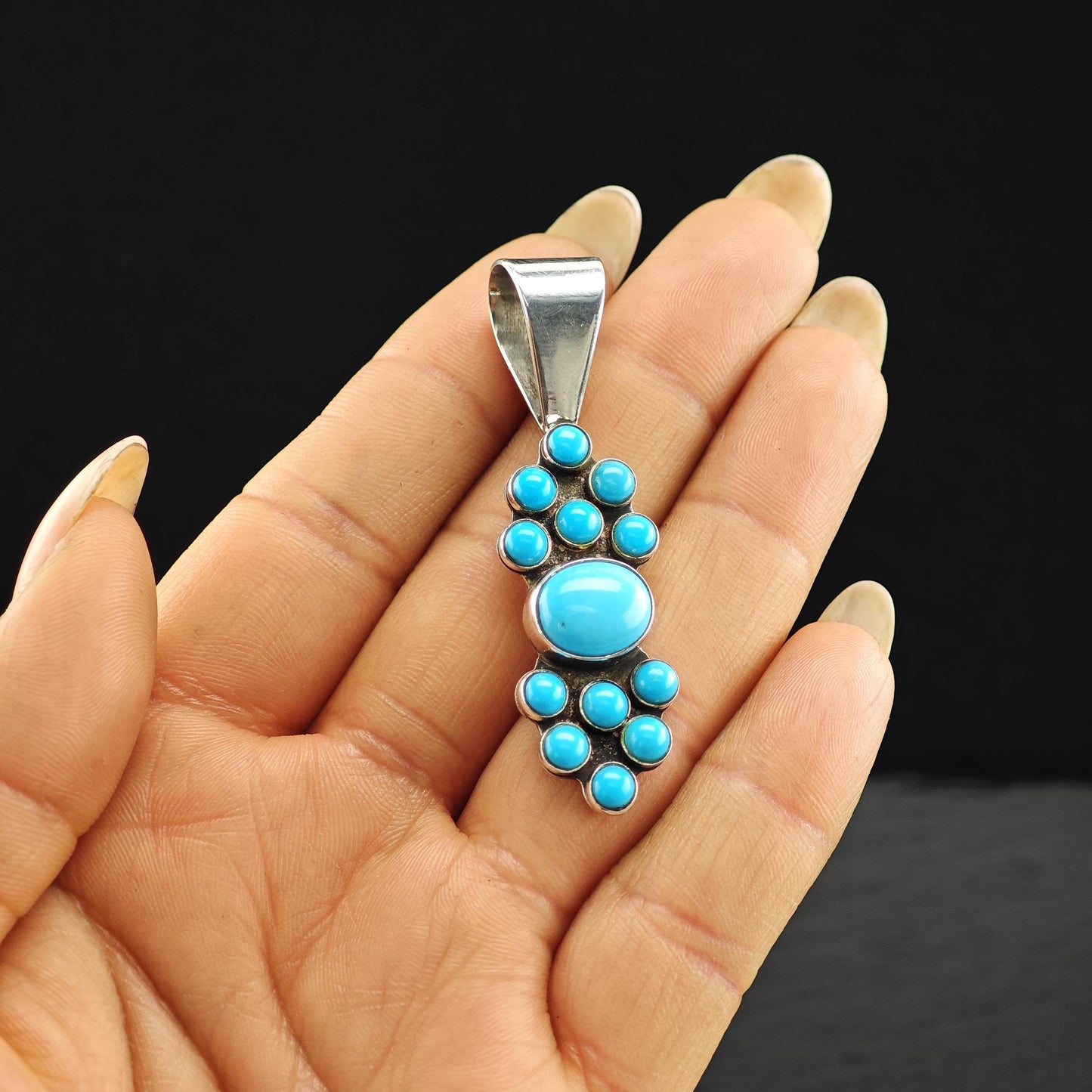 Vintage DTR China, Turquoise Pendant Sterling Silver