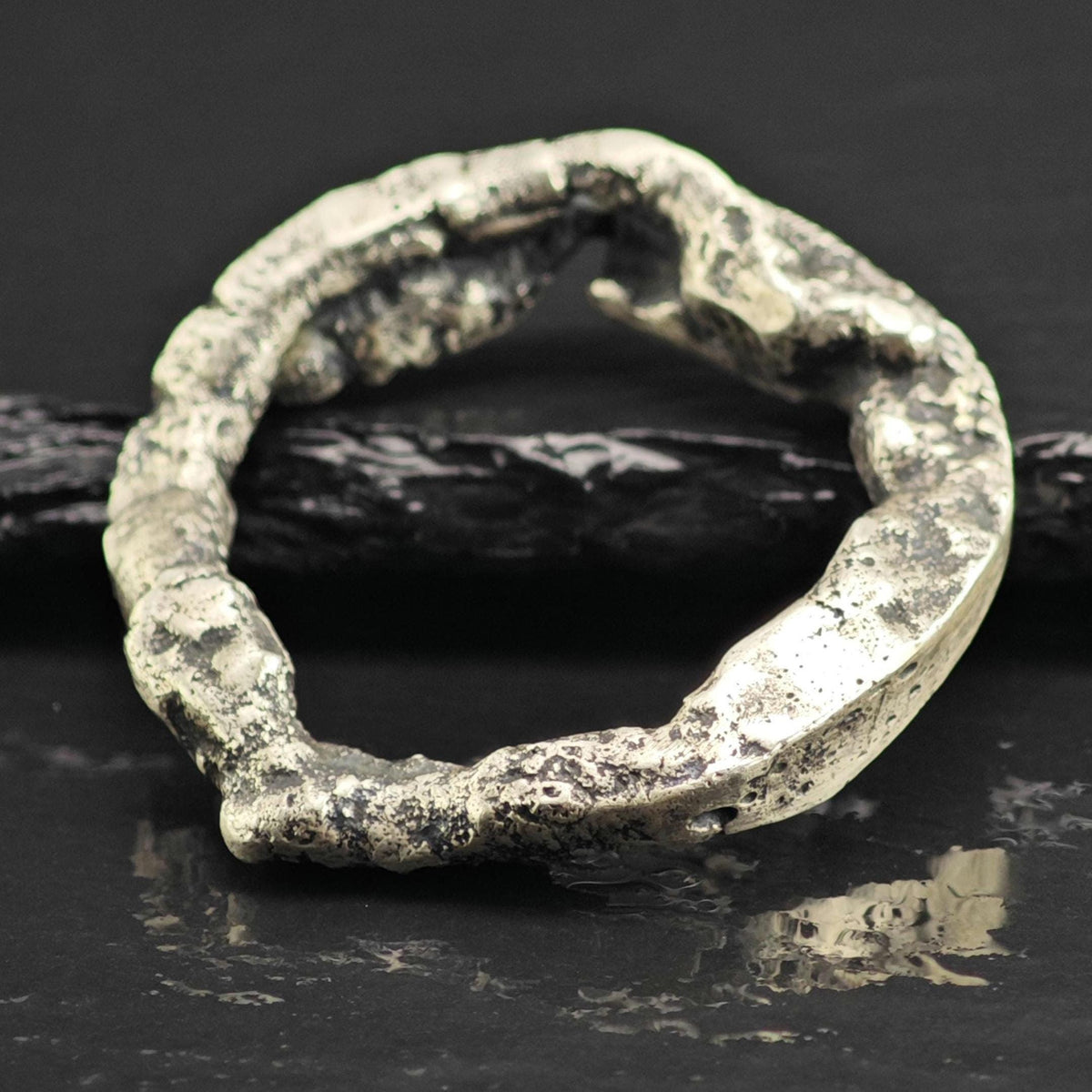 Brutalist Circle Sterling Silver Pendant P3090