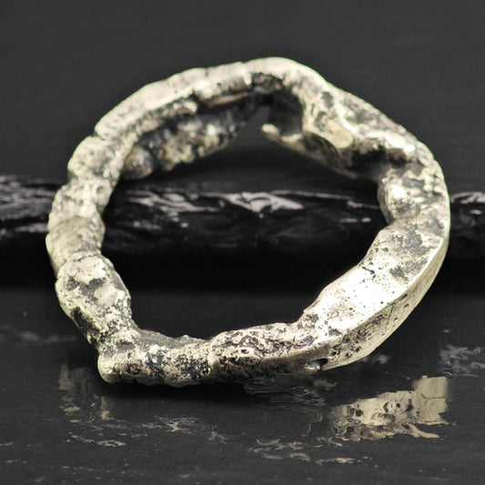 Brutalist Circle Sterling Silver Pendant P3090