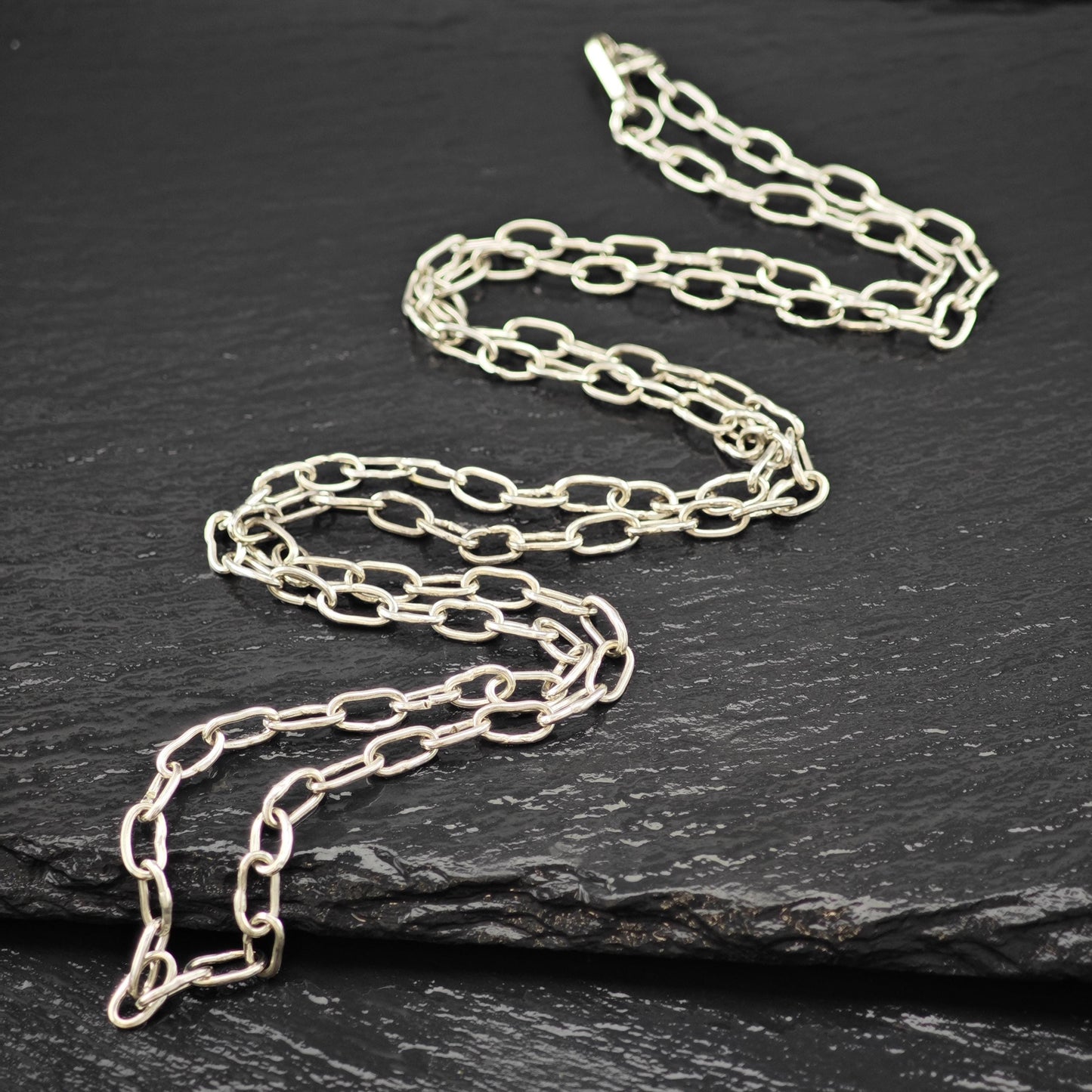 Sterling Silver Handmade Paperclip Chain Necklace 30 1/4" N2634