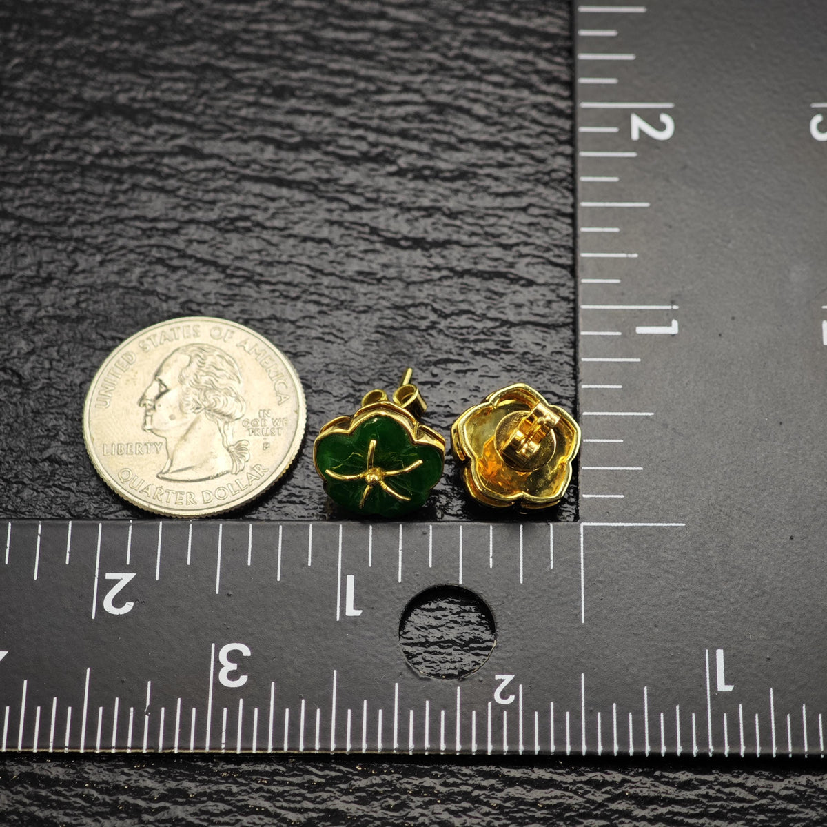 Jadeite 18K Gold Stud Earrings ER3221