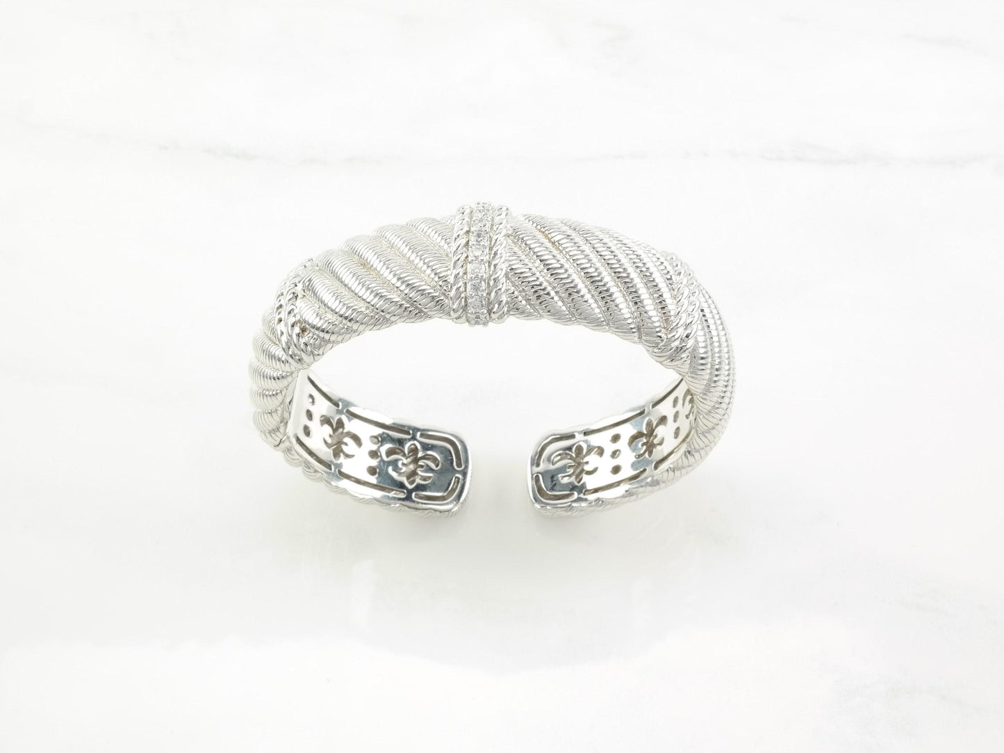 Judith Ripka Sterling Silver Cuff Bracelet CZ