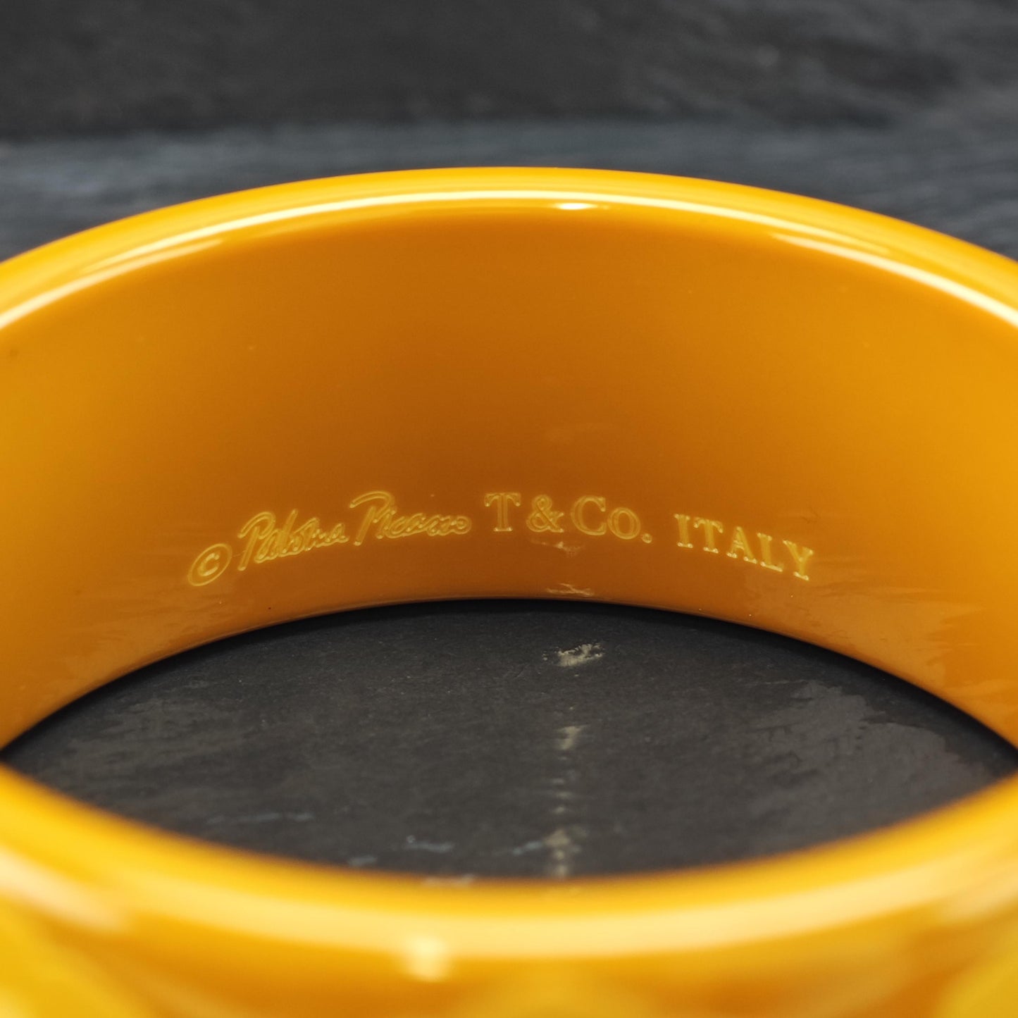 Tiffany & Co. Paloma Picasso Tan Caramel Zellige Resin Bracelet Sz 7"