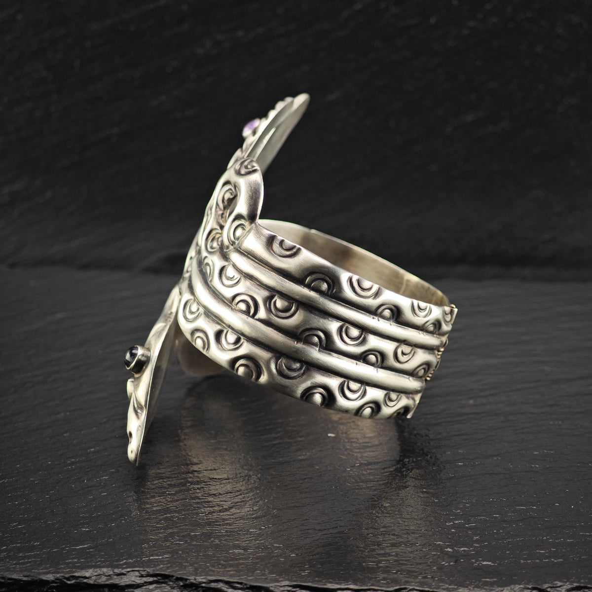 Taxco Snake Clamper Bracelet Sterling Silver Sz 6 1/2" BR3195