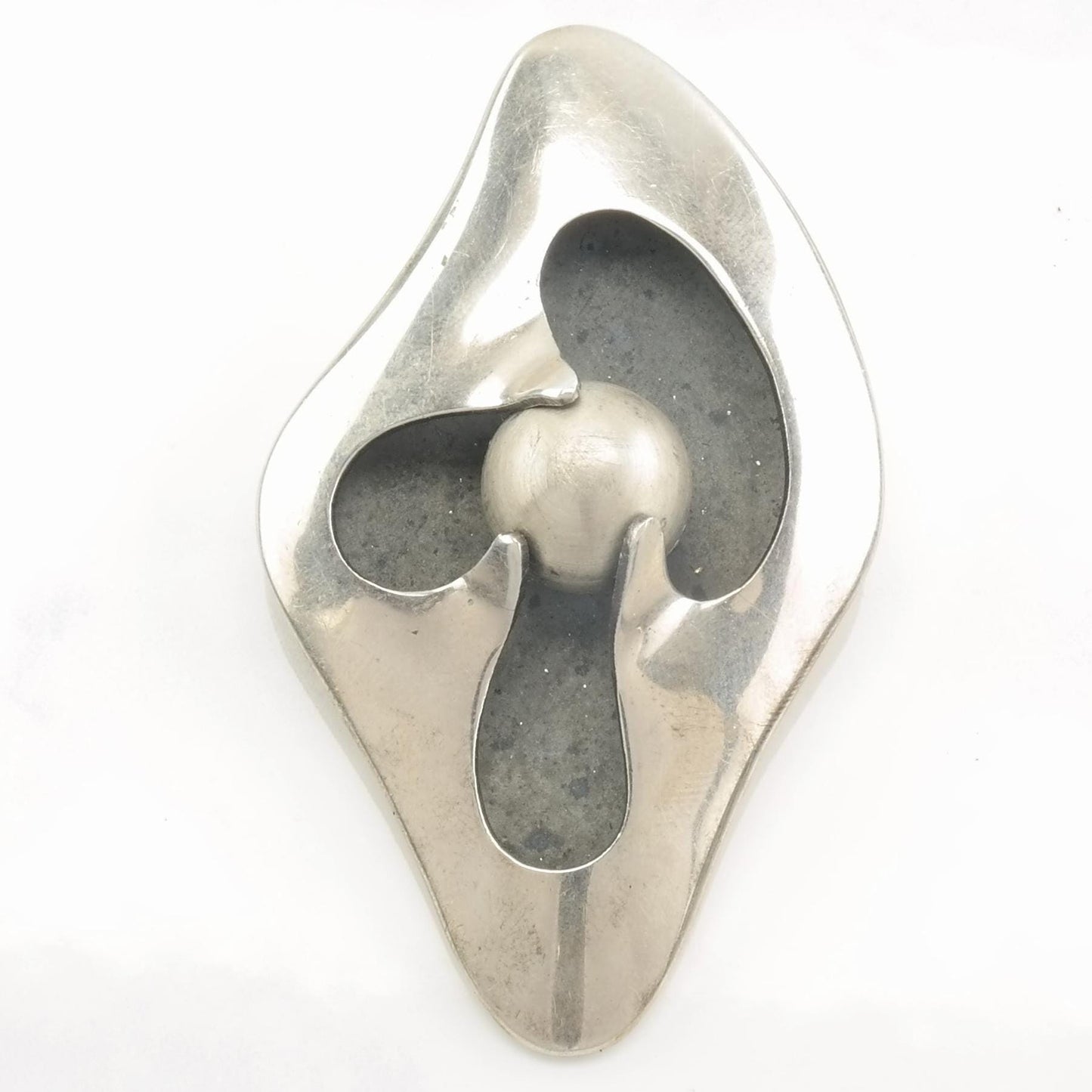 Vintage Sigi Pineda, Taxco Abstract Shadowbox Sterling Silver Pendant