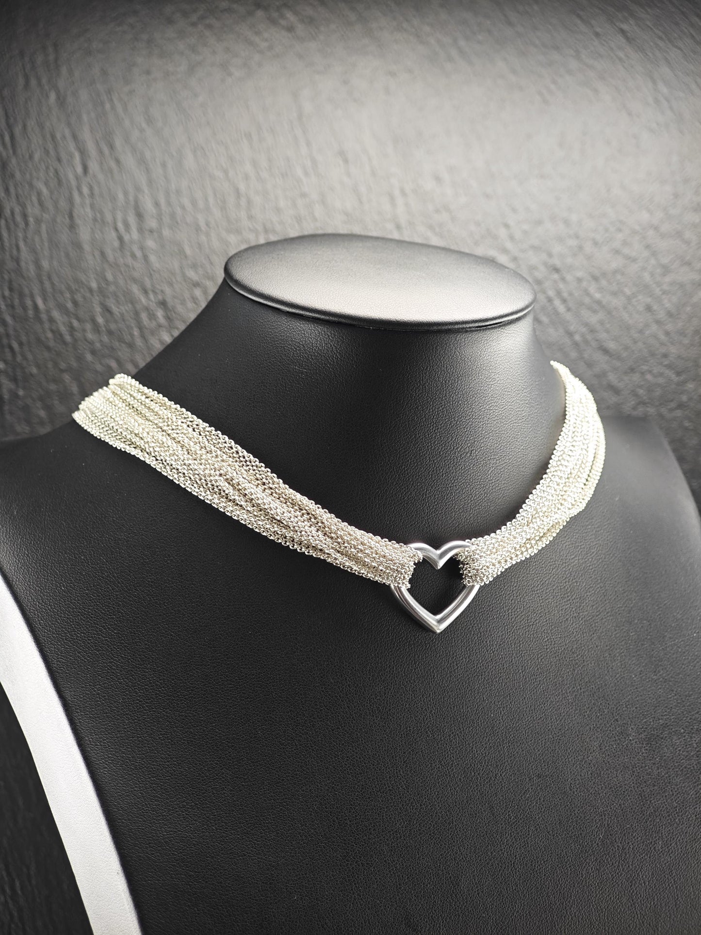 Tiffany Heart Mesh, Toggle Choker Necklace Sterling Silver