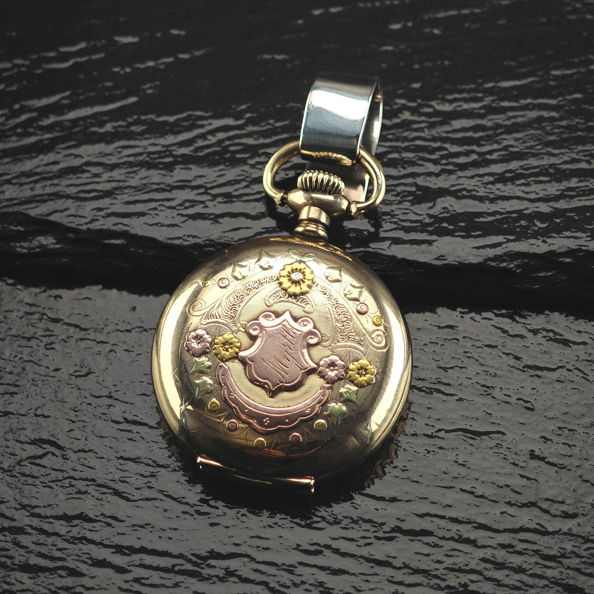 AS IS Antique Art Nouveau Swallow Pocket Watch Case MISC0439