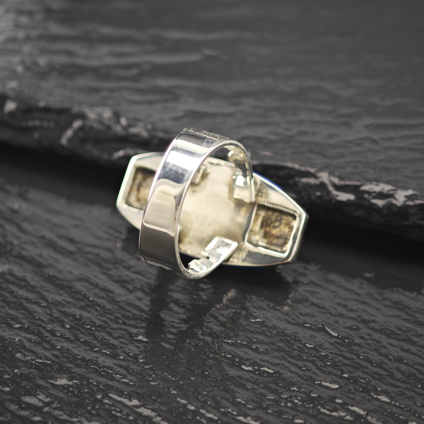 Carolyn Pollack Inlay, 14K Gold Accent Ring Sterling Silver Sz 7