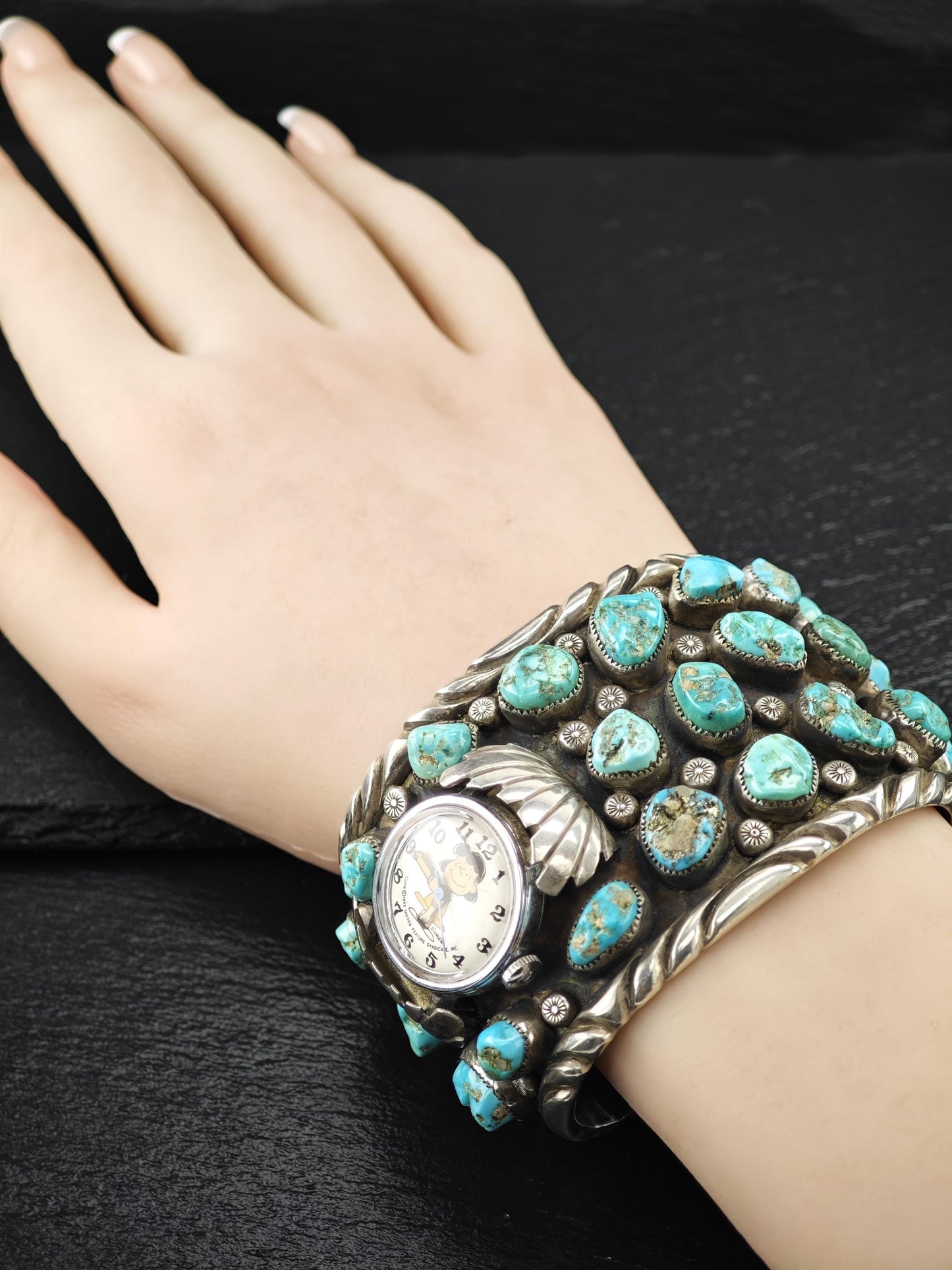 Charly Brown, Native American, Watch Cuff Bracelet Sterling Silver
