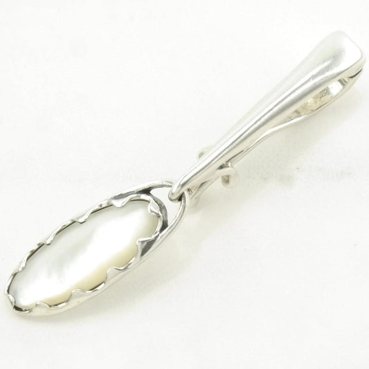 Vintage MOP Hinged Bail Sterling Silver Pendant