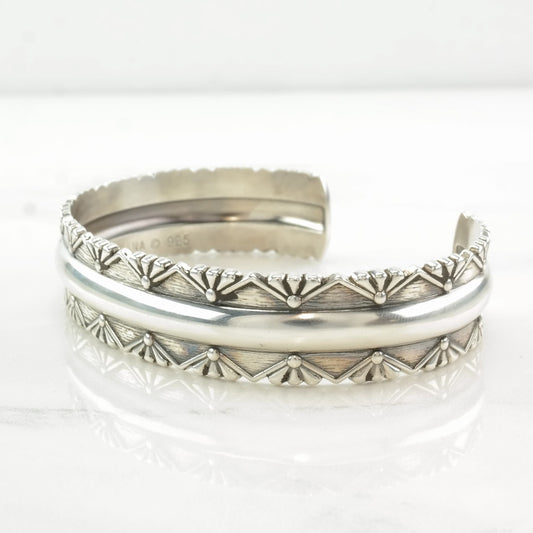 Southwest Sterling Silver Cuff Bracelet Ornate