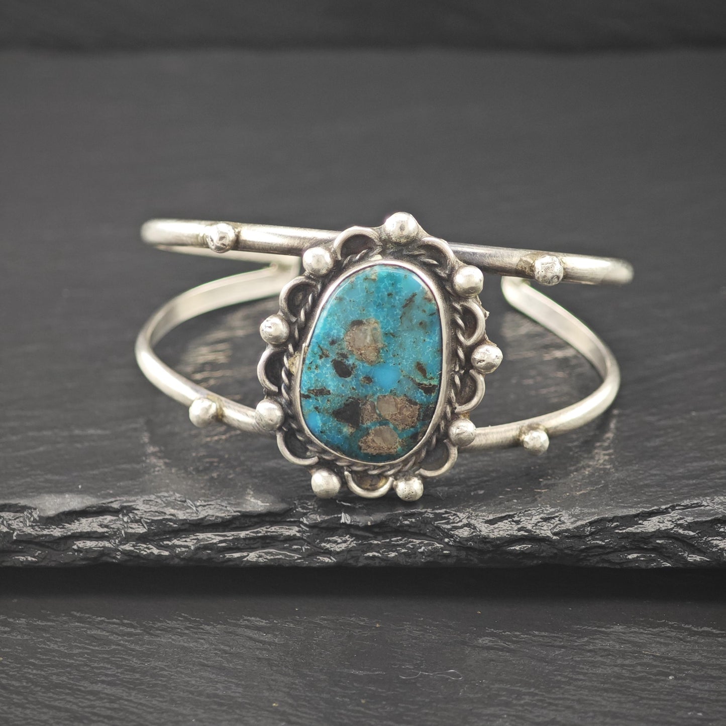 Southwest Sterling Silver Turquoise Cuff Bracelet