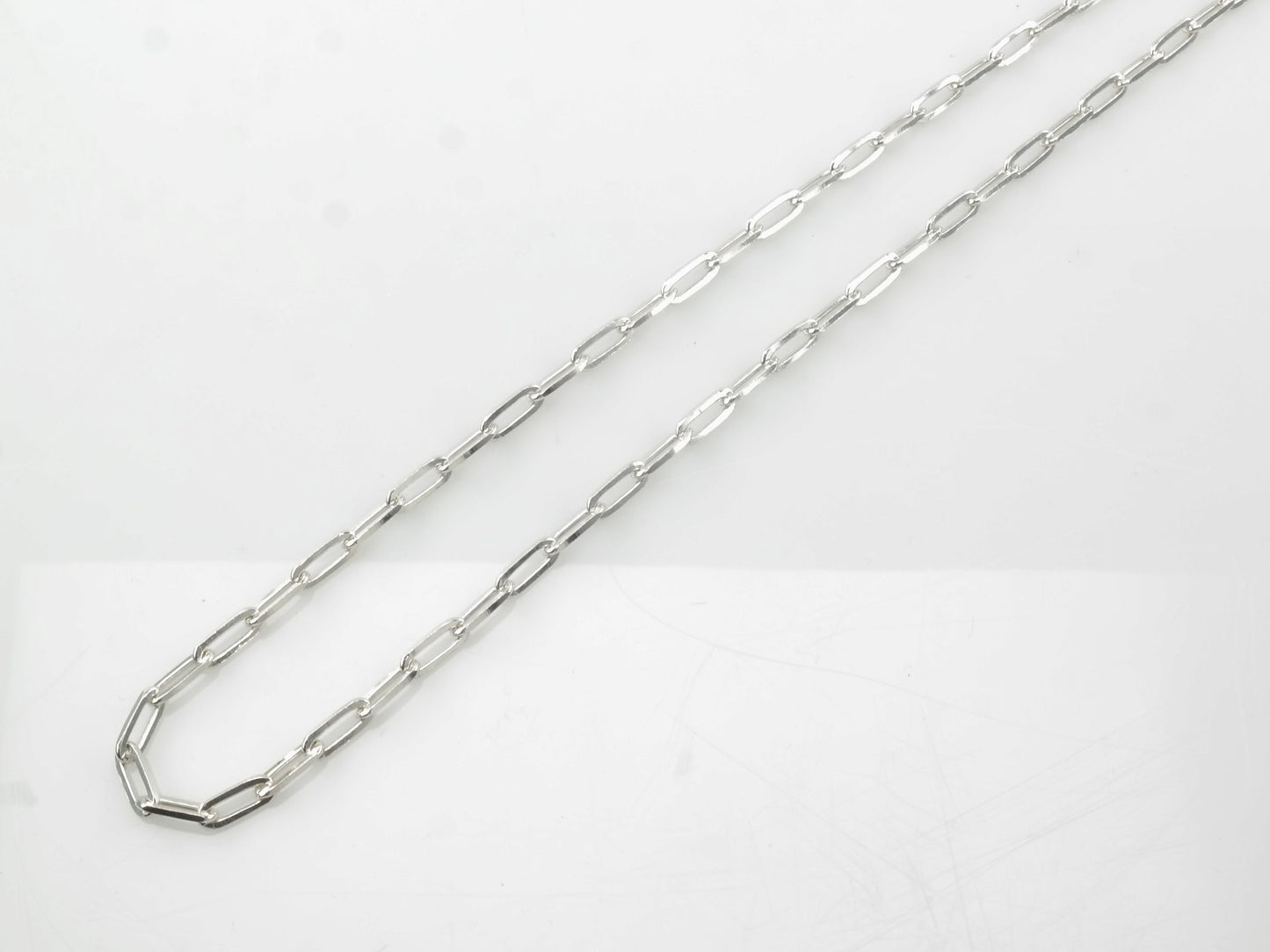 Italy Sterling Silver Paperclip 24" 4mm Necklace