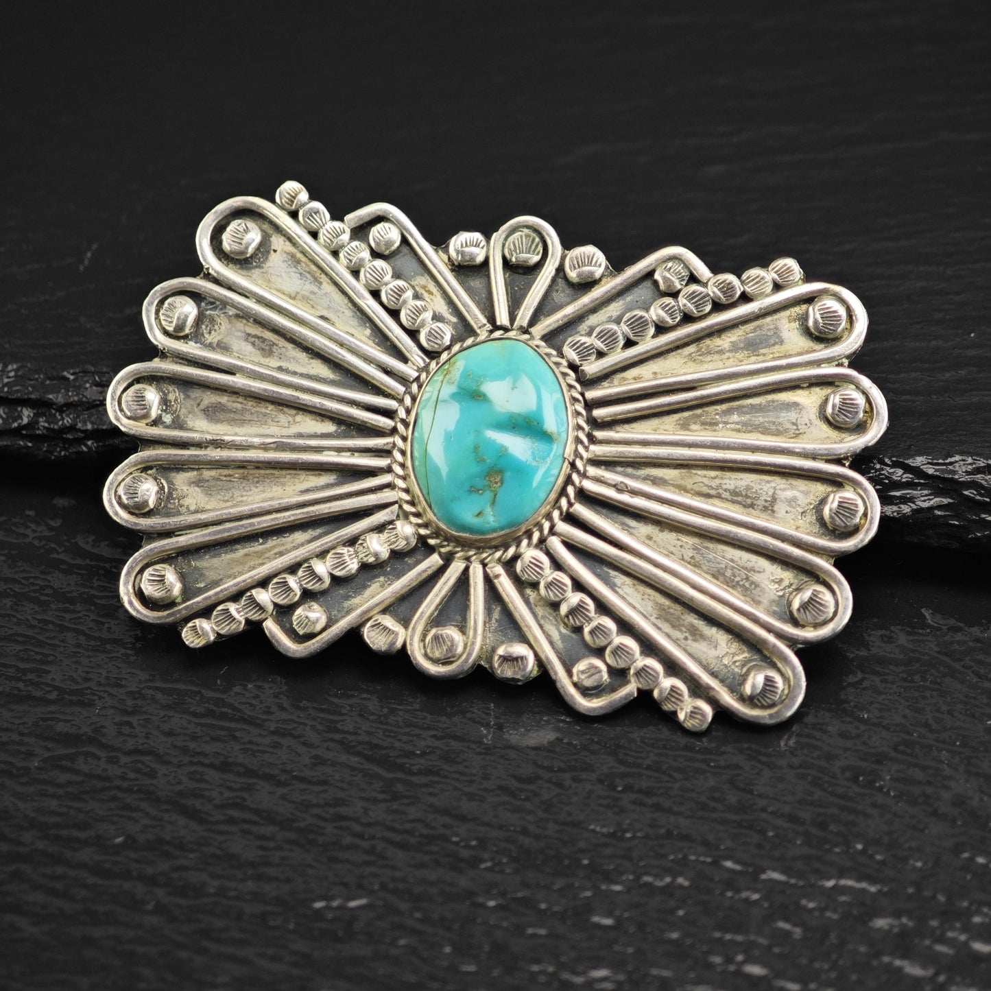 Choice of Native American Turquoise Sterling Silver Brooch