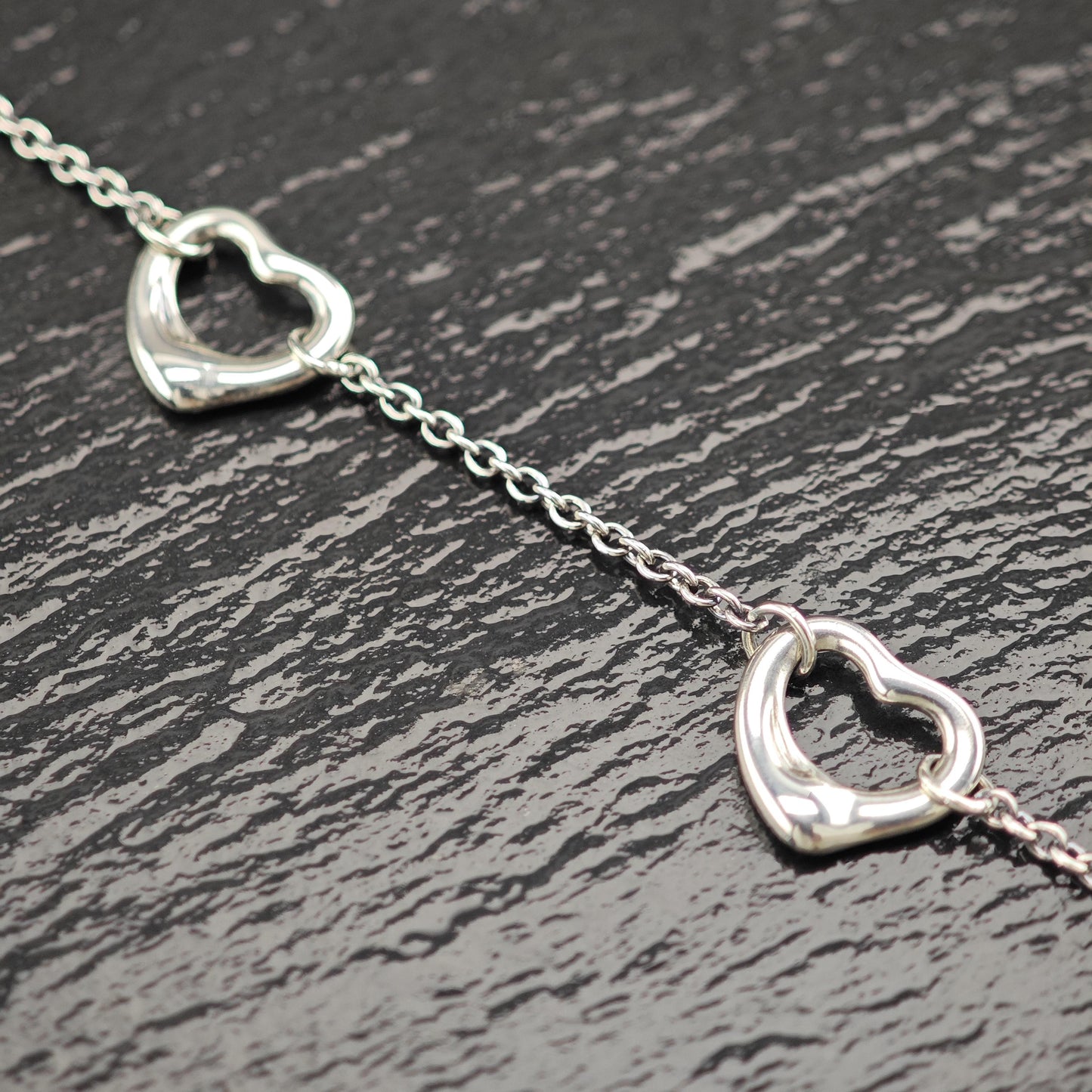 Tiffany Open Heart Bracelet Link Sterling Silver Elsa Peretti