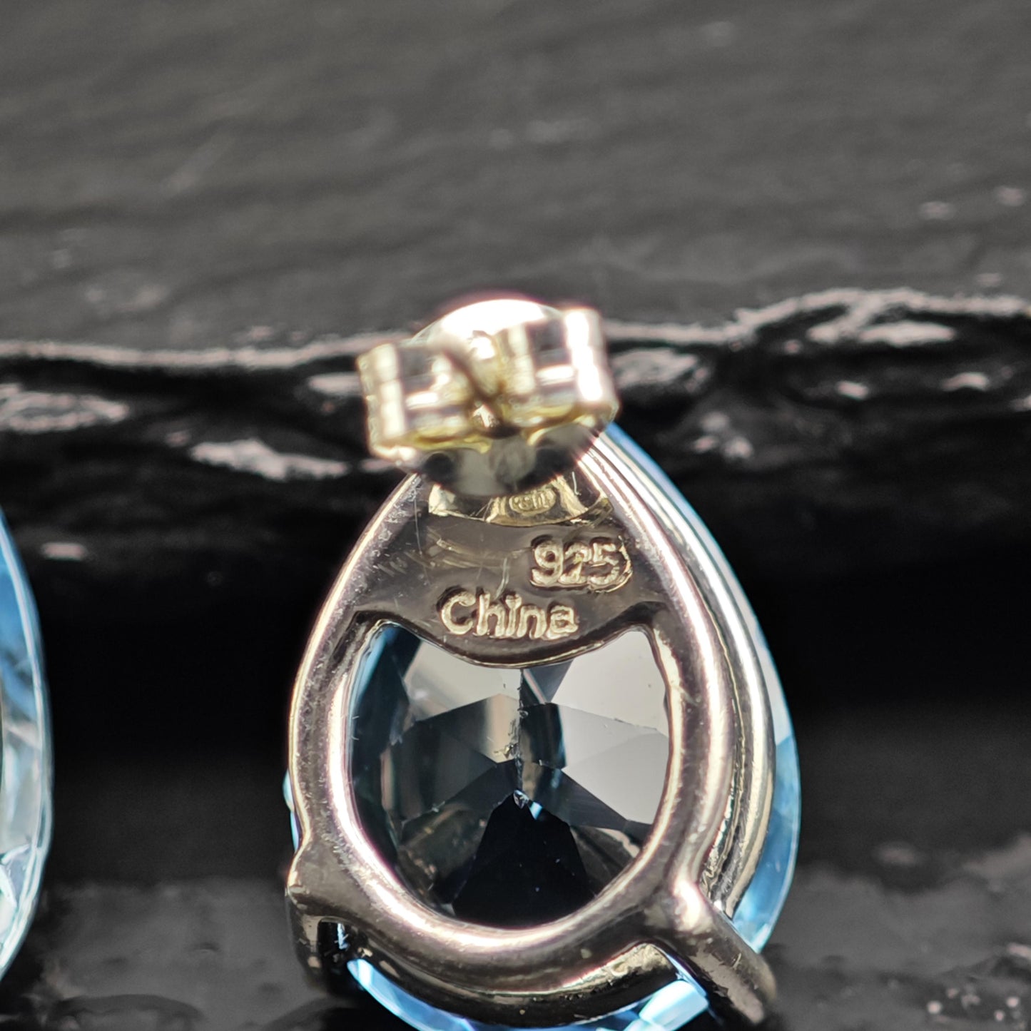 20cttw Topaz Teardrop Stud Sterling Silver Earrings ER3122
