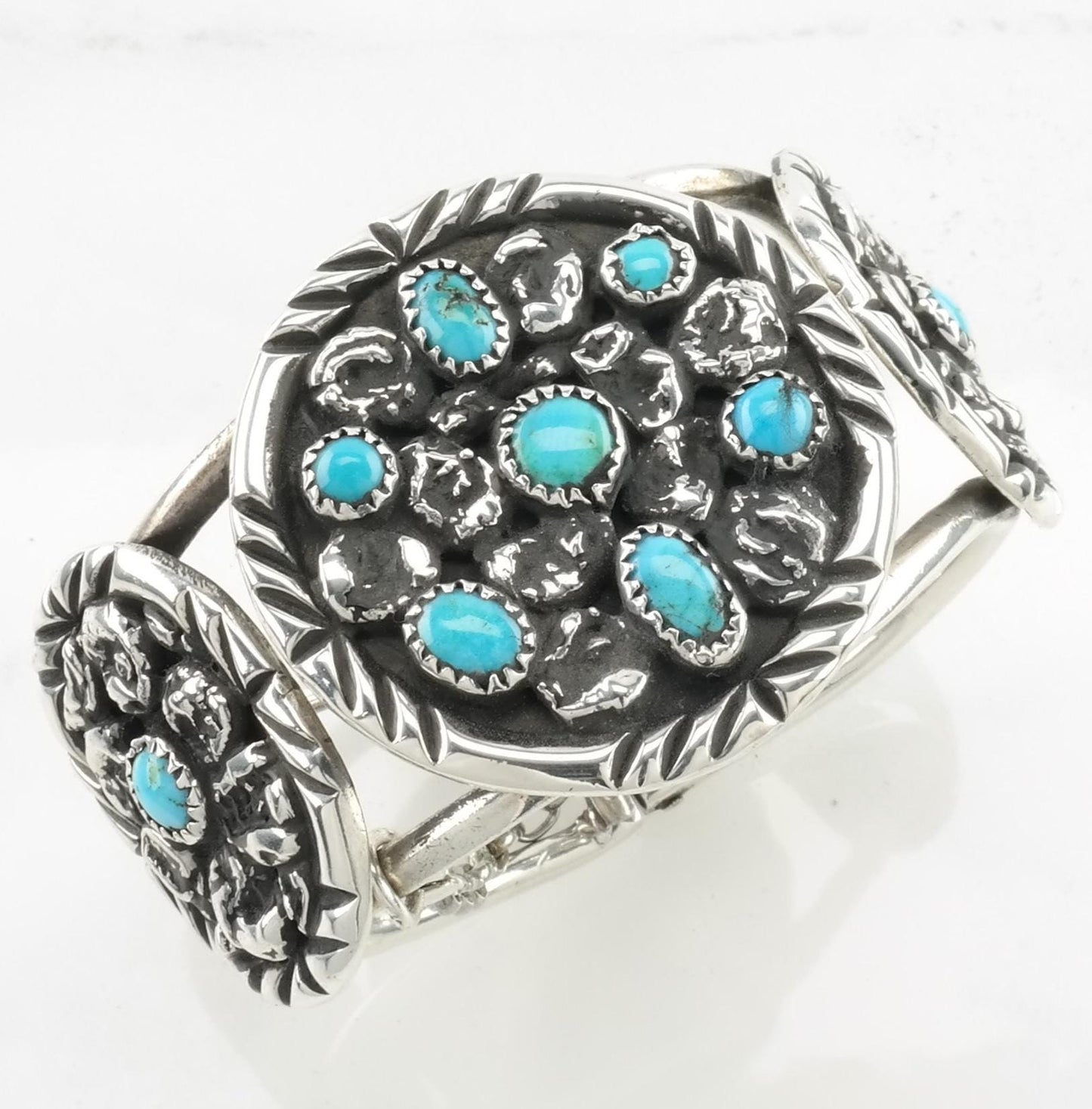 Navajo Turquoise Cuff Bracelet Sterling Silver