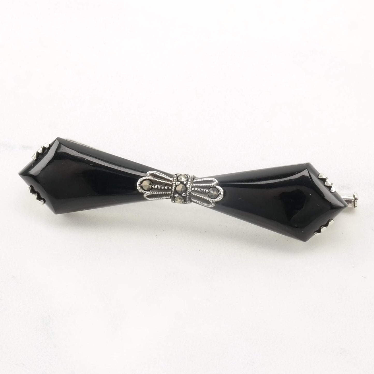 Art Deco Bow Sterling Silver Brooch