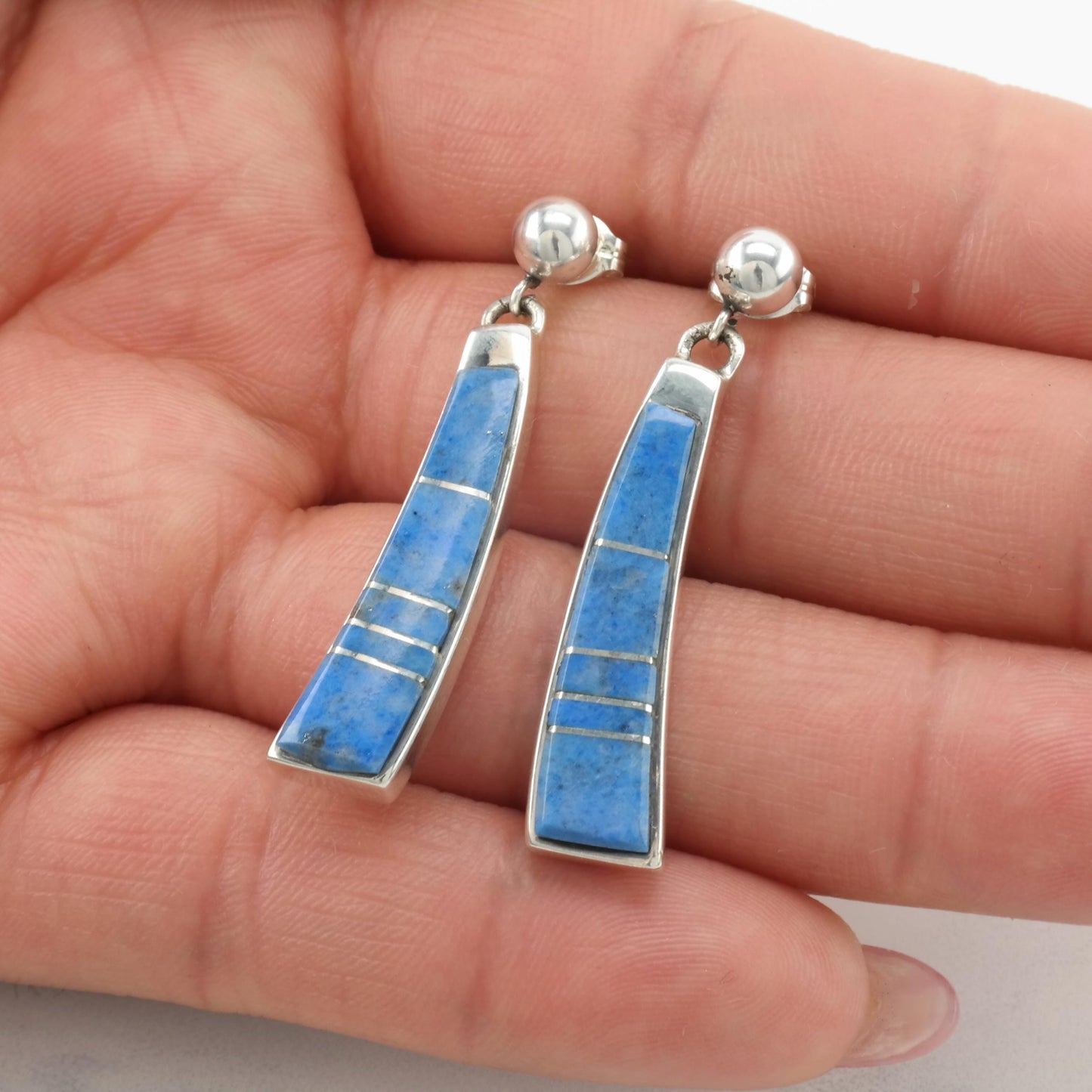 Choice Relios & TSF Dangle Earrings Sterling Silver Lapis Sodalite Inlay