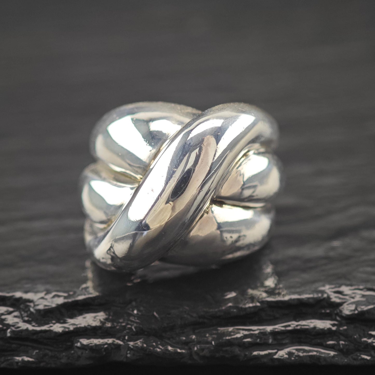 Charles Krypell Abstract Dome Ring Sterling Silver Size 5 1/4