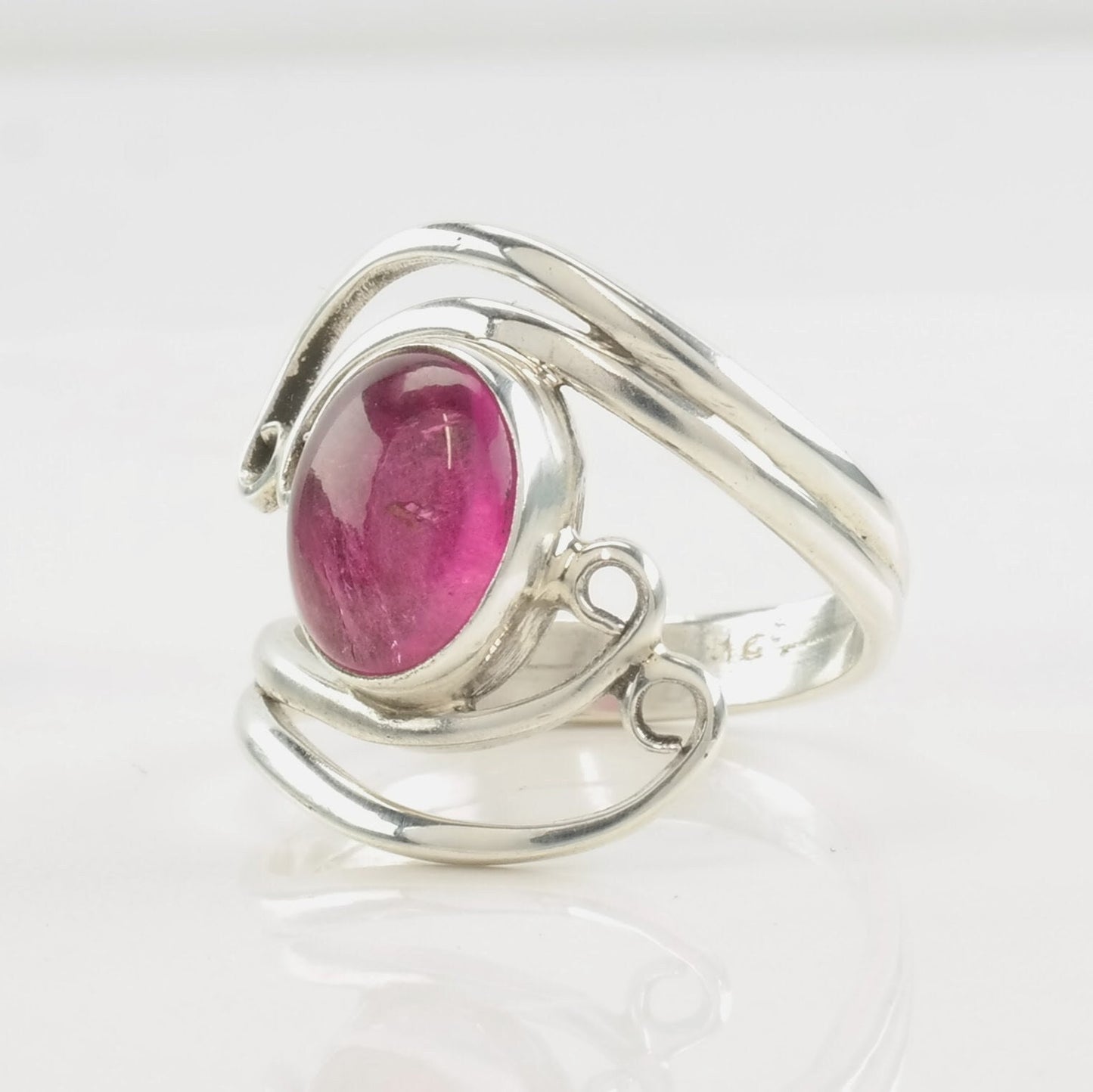 Pink Tourmaline Ring Sterling Silver Size 6