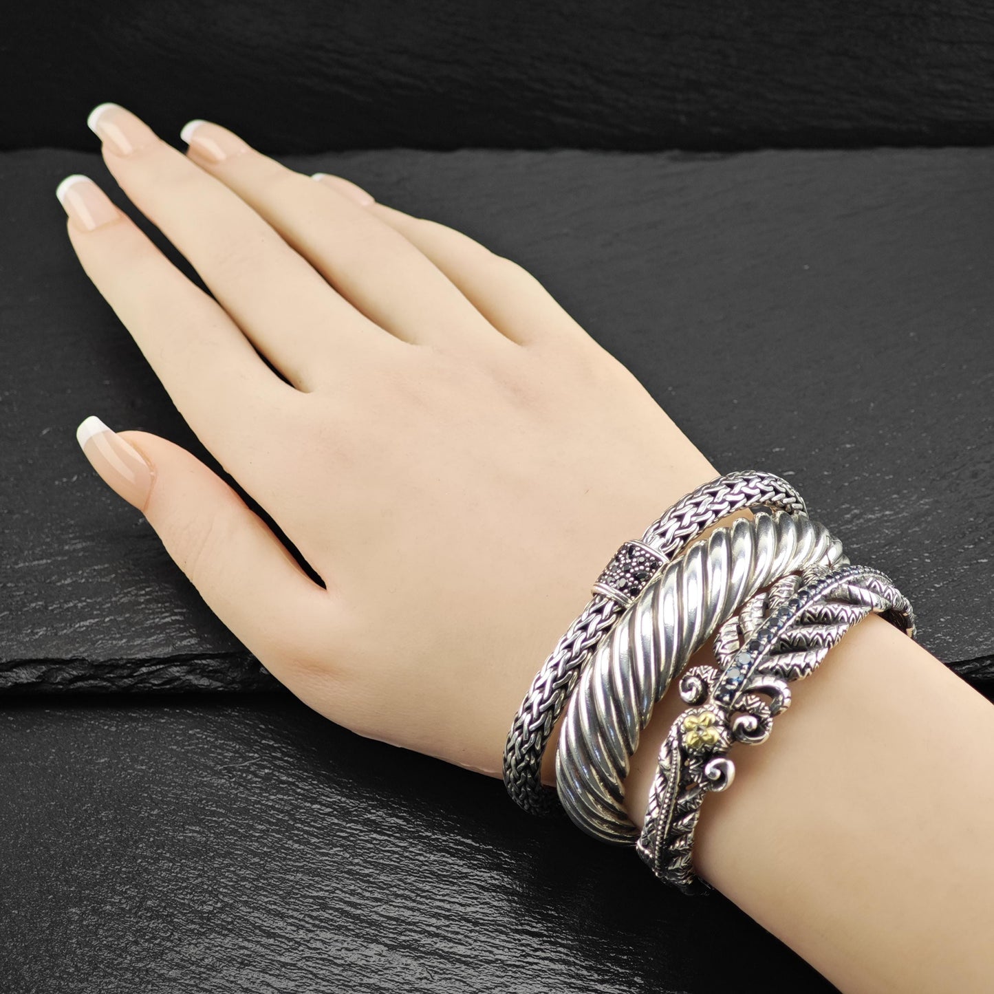 John Hardy Icon Bracelet 7.5mm Black Sapphire Sterling Silver