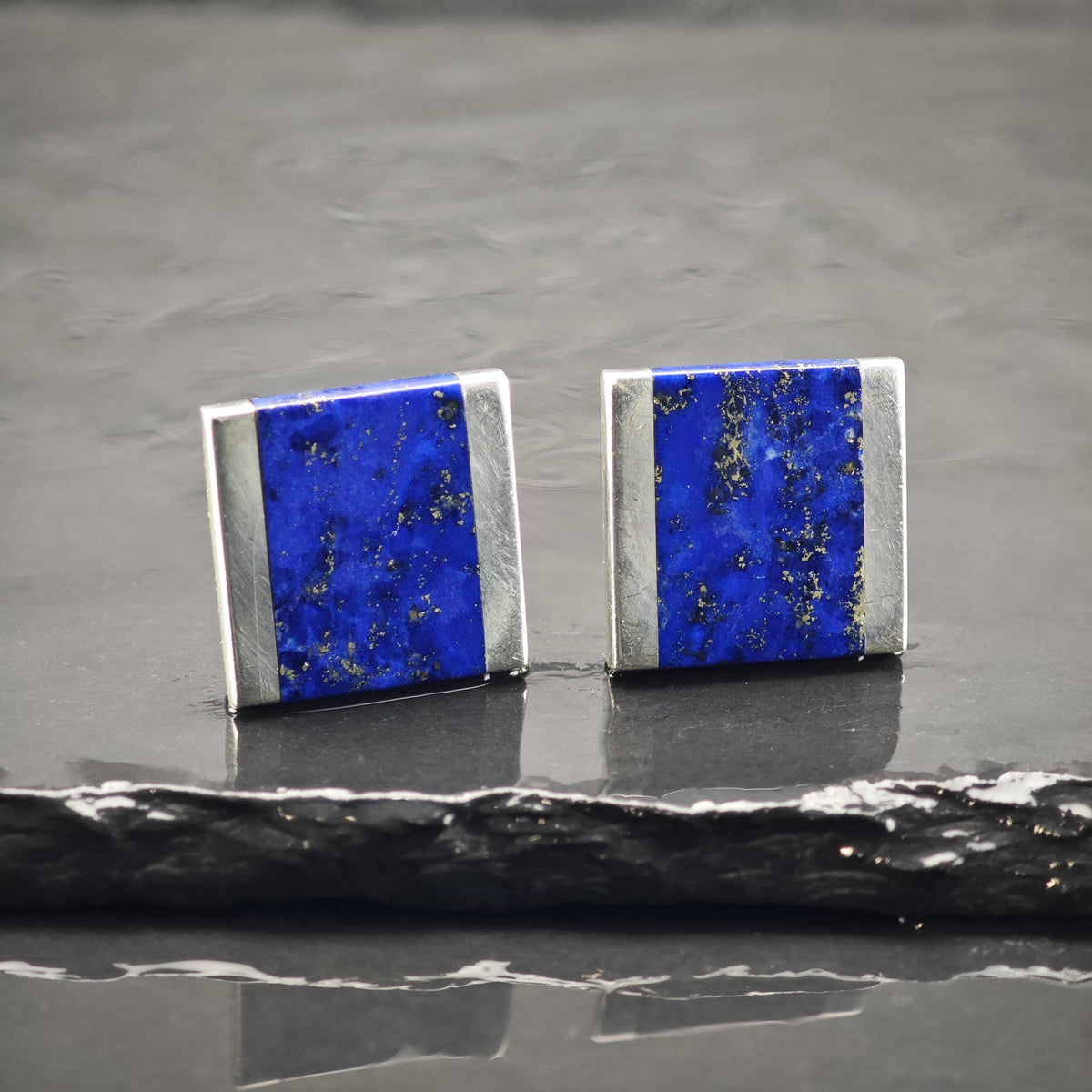 Square Lapis Lazuli Sterling Silver Cufflinks MISC0430