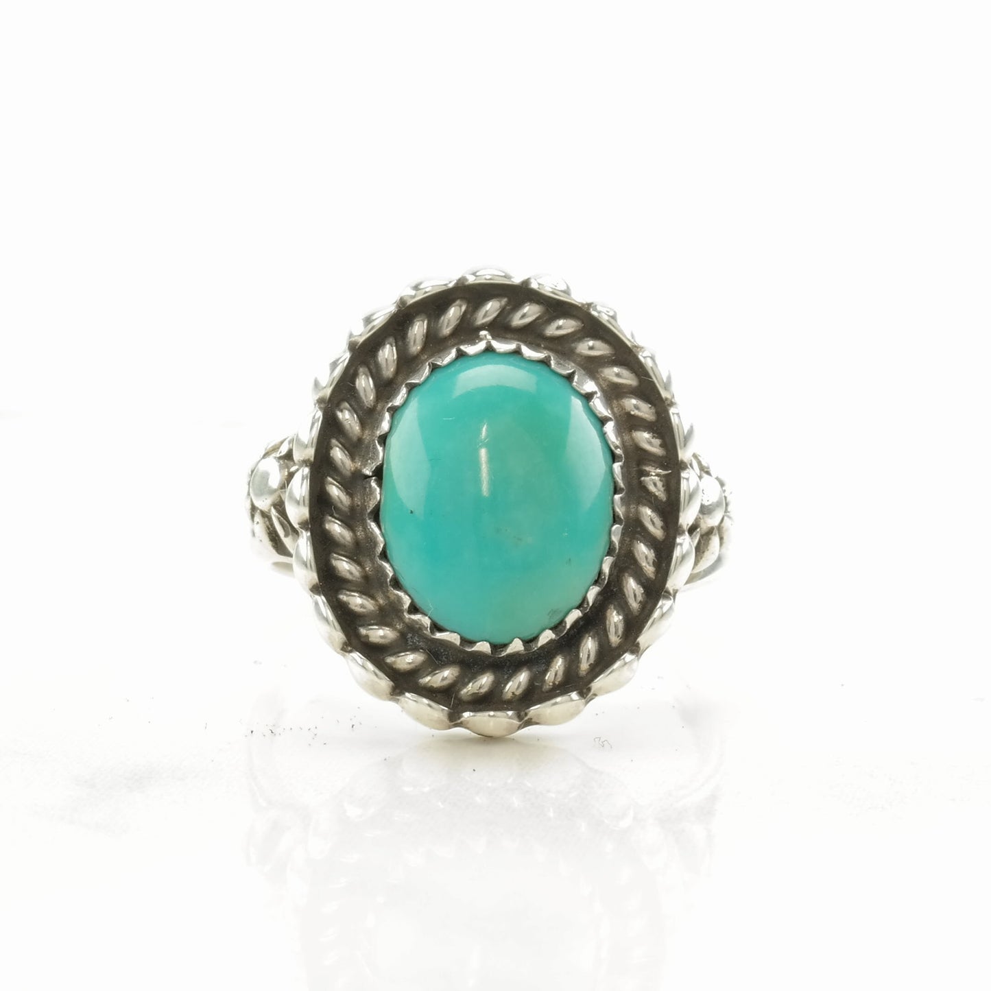 Navajo Guild Silver Ring Turquoise Sterling Size 7 1/2