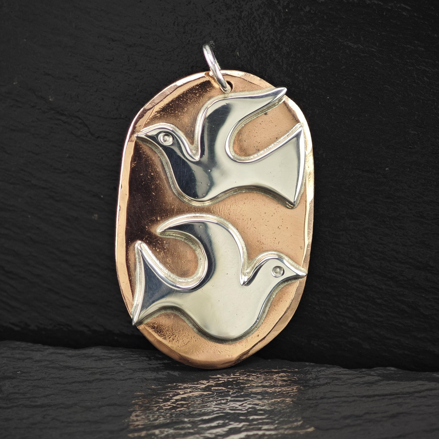 Retired James Avery Copper Dove Pendant Sterling Silver P2803