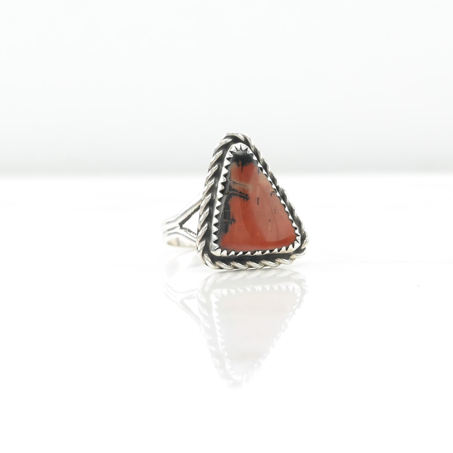 Vintage Southwest Petrified Wood Silver Ring Sterling