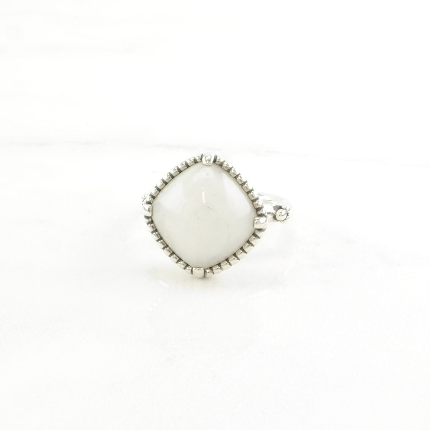 Pandora Silver Ring Quartz Sterling White Size 5 1/4