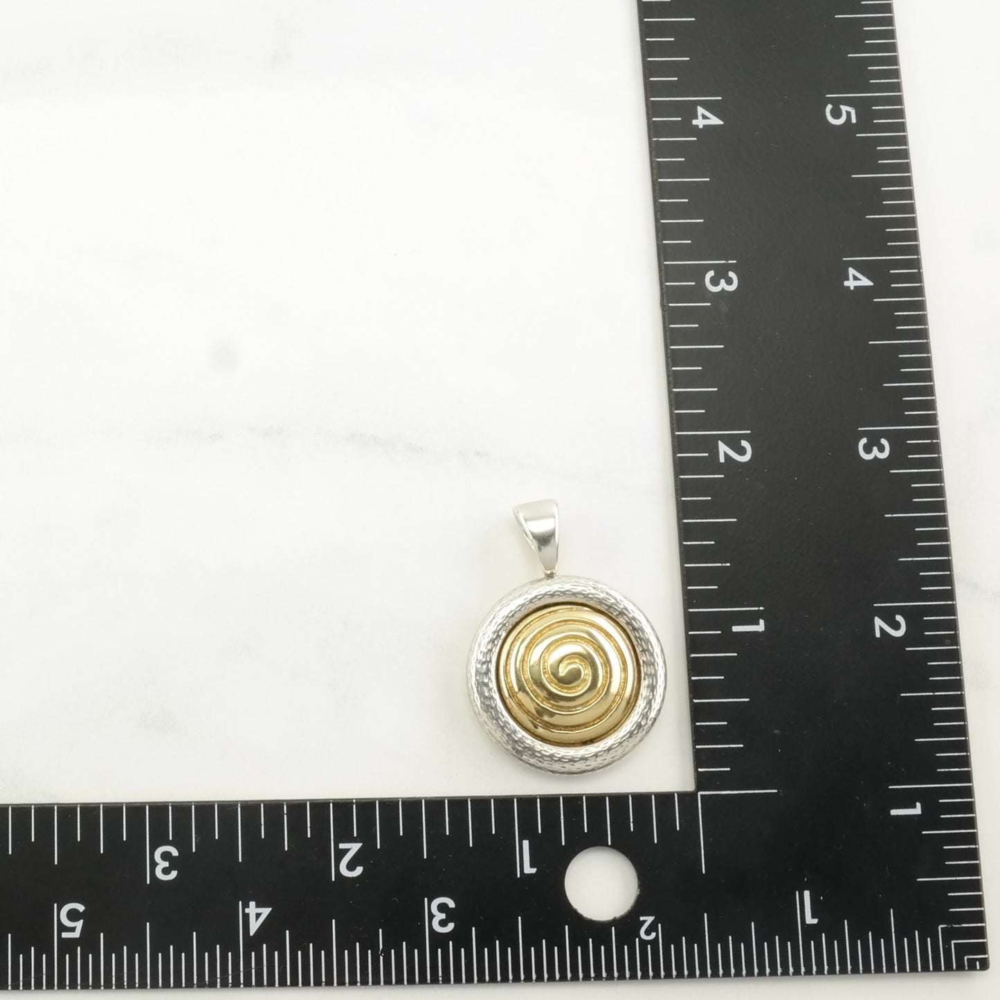 Ballou 18K Gold Sterling Silver Circle Pendant