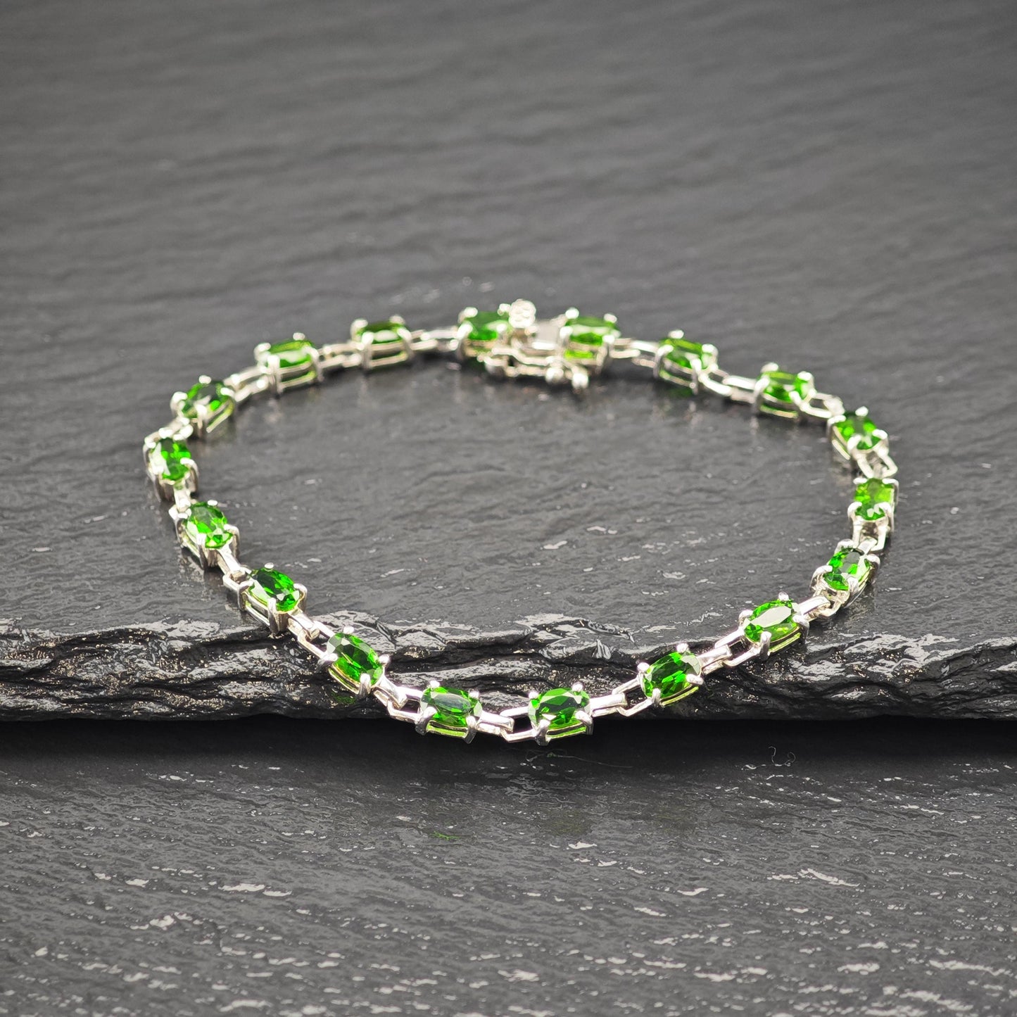Choice of Natural Gemstone Line Bracelets Sterling Silver