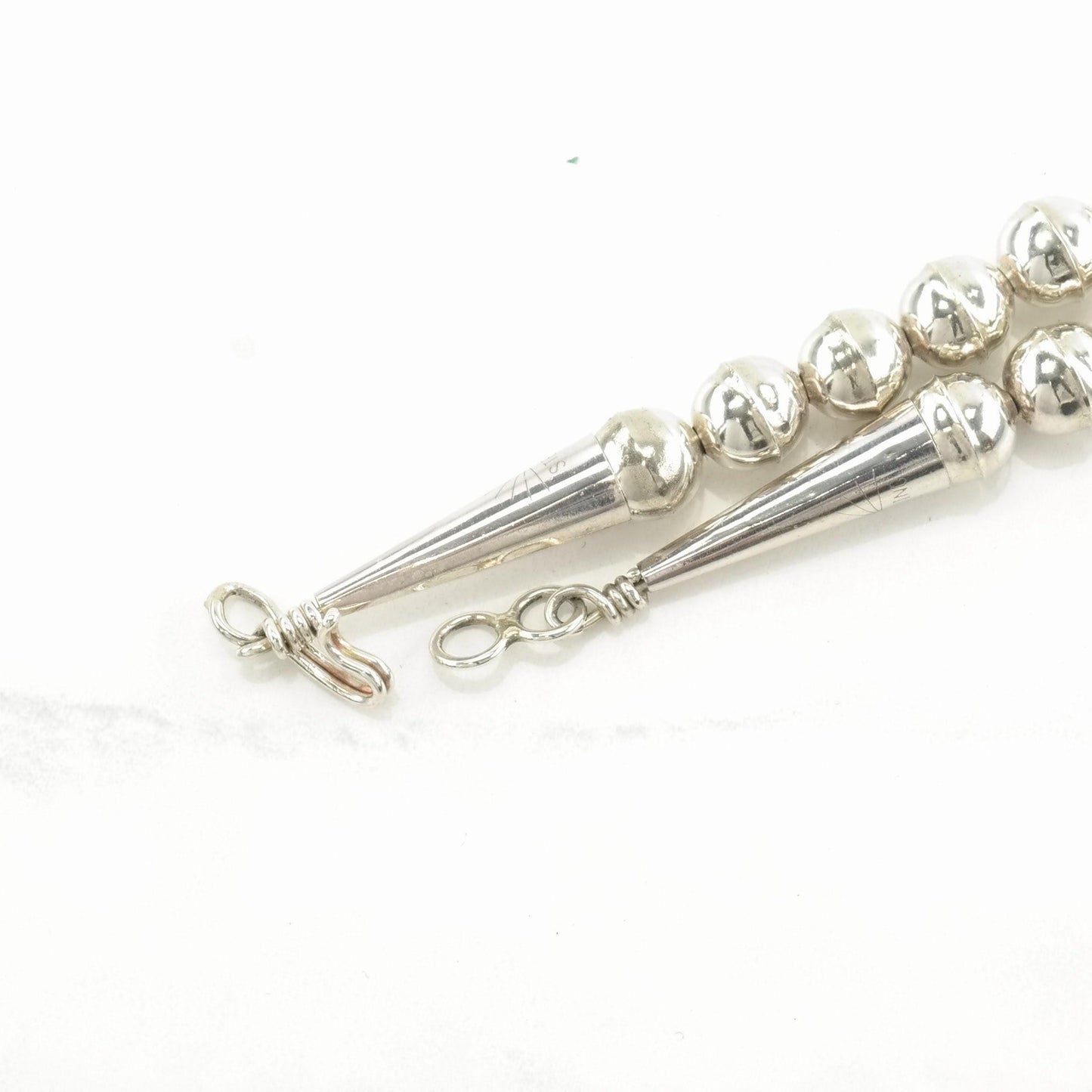 Zuni Sterling Silver Red Coral Petit Point Floral Squash Blossom Necklace 28" N2208