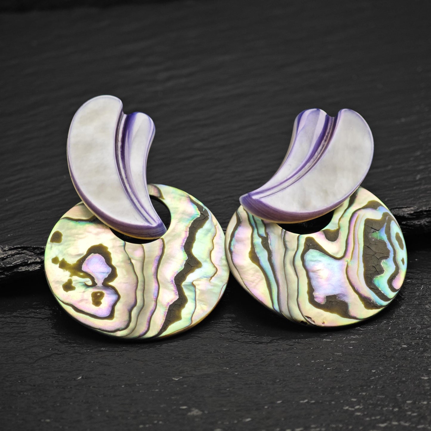 Stephen Dweck Abalone Shell Clip On/Dangle Sterling Silver Earrings ER3191