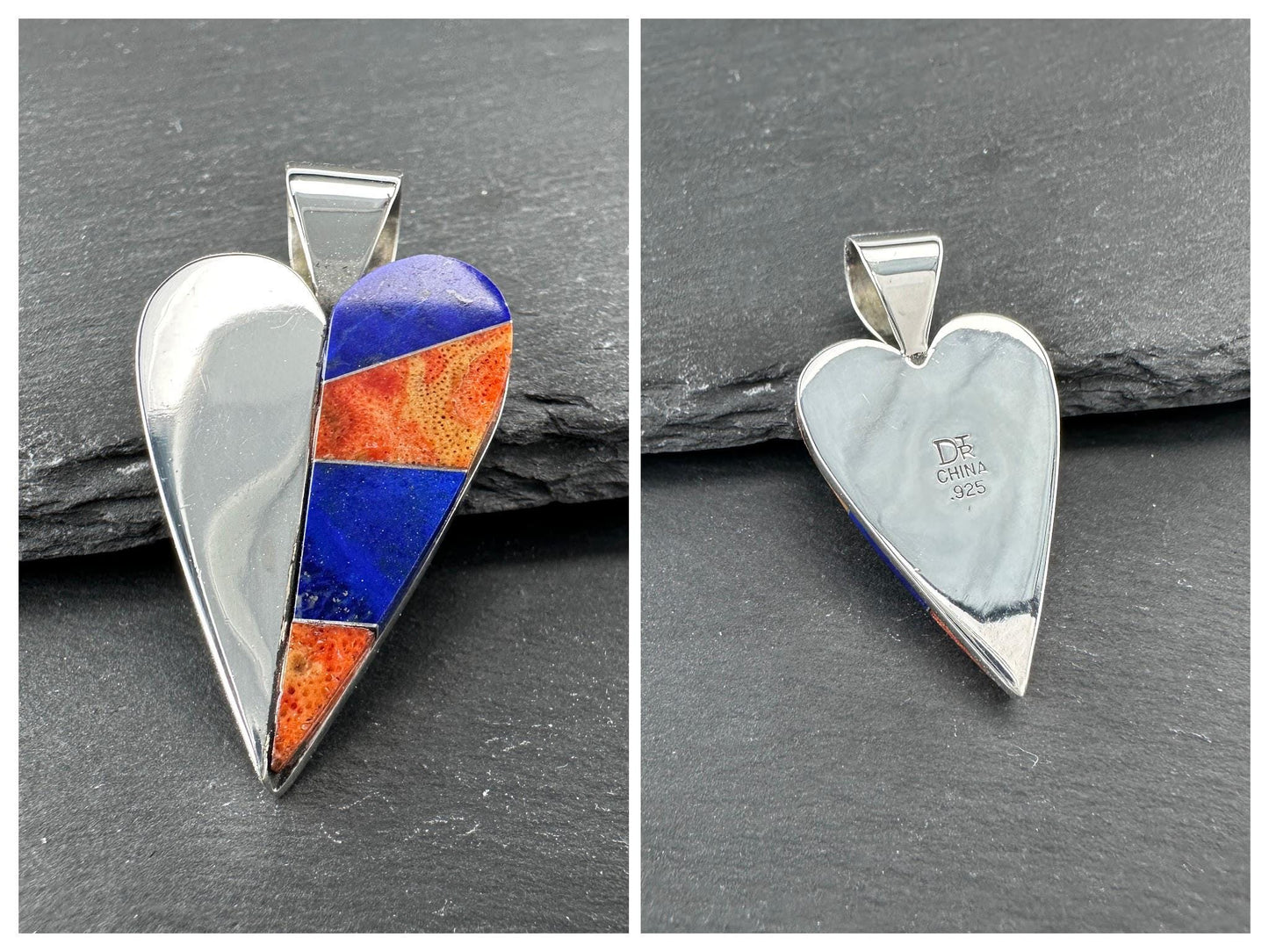 Choice of Vintage Blue Gemstone Pendants Sterling Silver